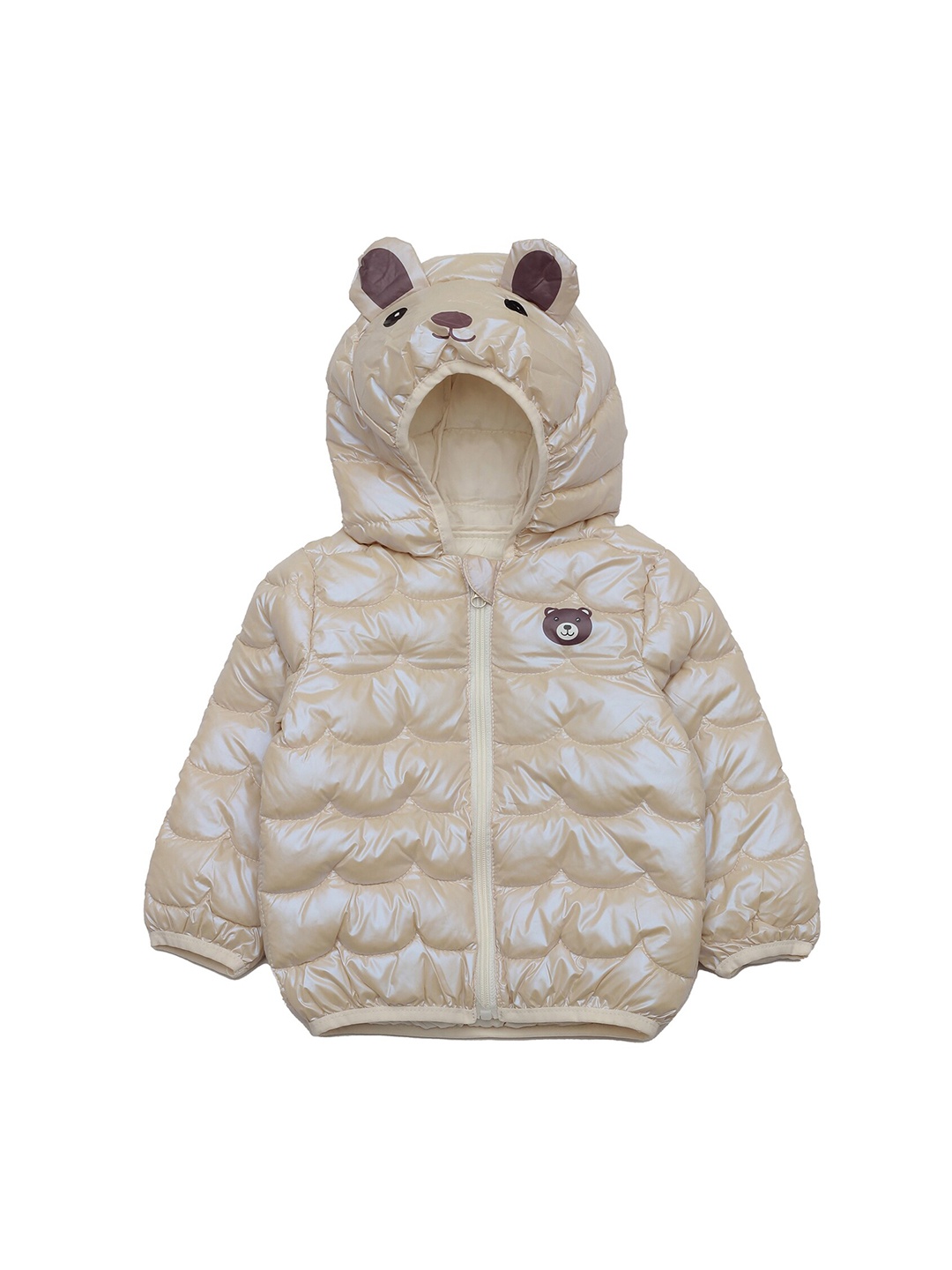 

Lil Lollipop Kids Lightweight Hooded Long Sleeves Puffer Jacket, Beige
