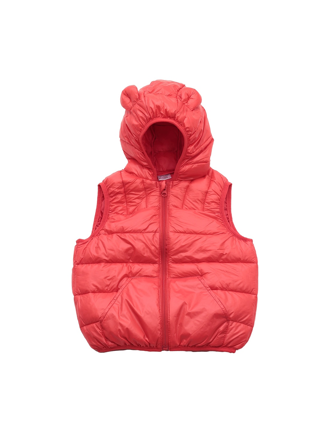 

Lil Lollipop Kids Lightweight Hooded Sleeveless Puffer Jacket, Red