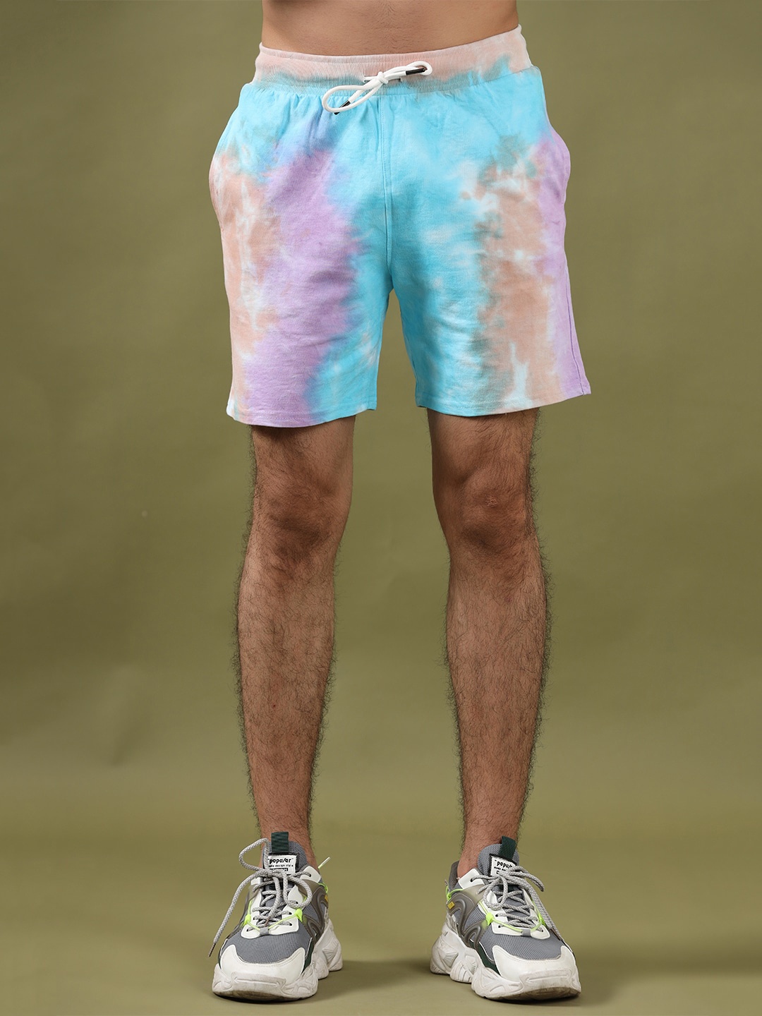 

Tistabene Men Abstract Printed Regular Fit Mid-Rise Cotton Shorts, Blue