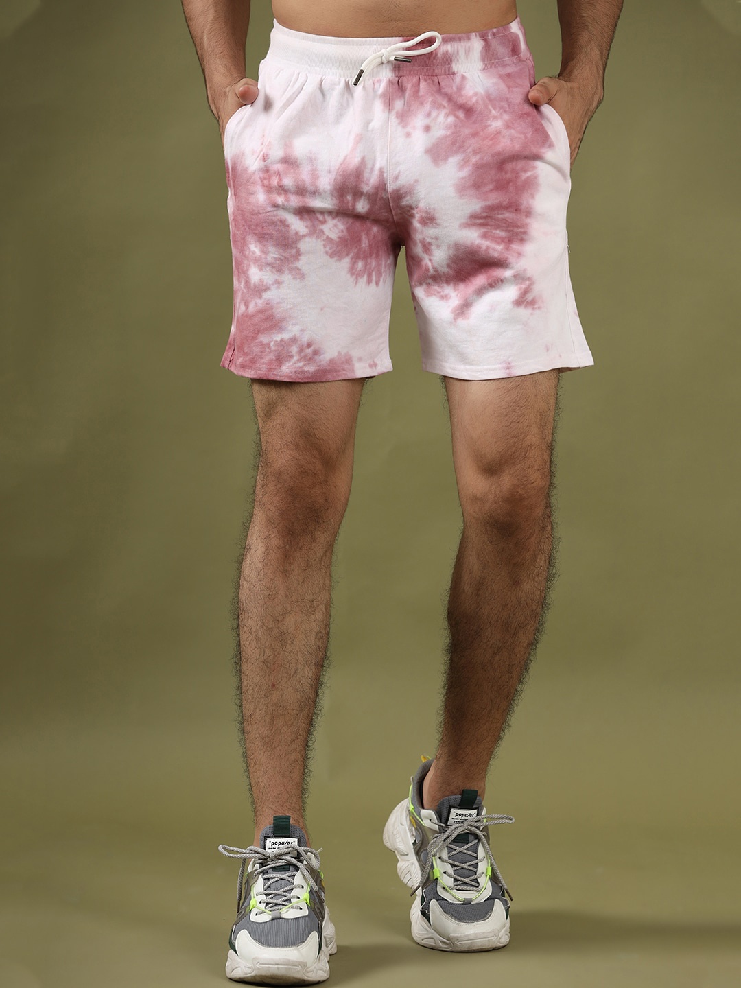 

Tistabene Men Abstract Printed Regular Fit Mid-Rise Cotton Shorts, White