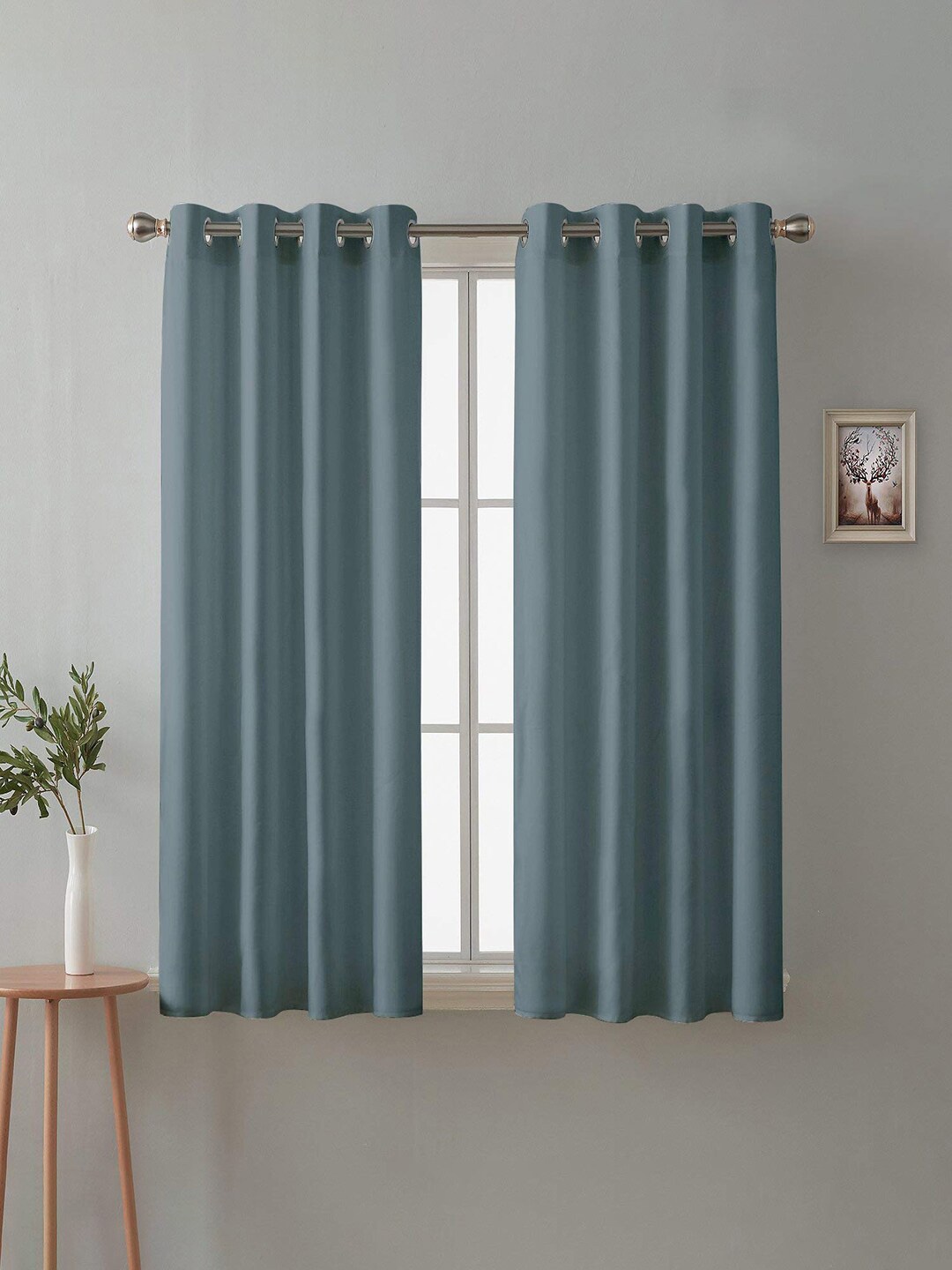 

Cloth Fusion Grey 2 Pieces Room Darkening Blackout Window Curtains