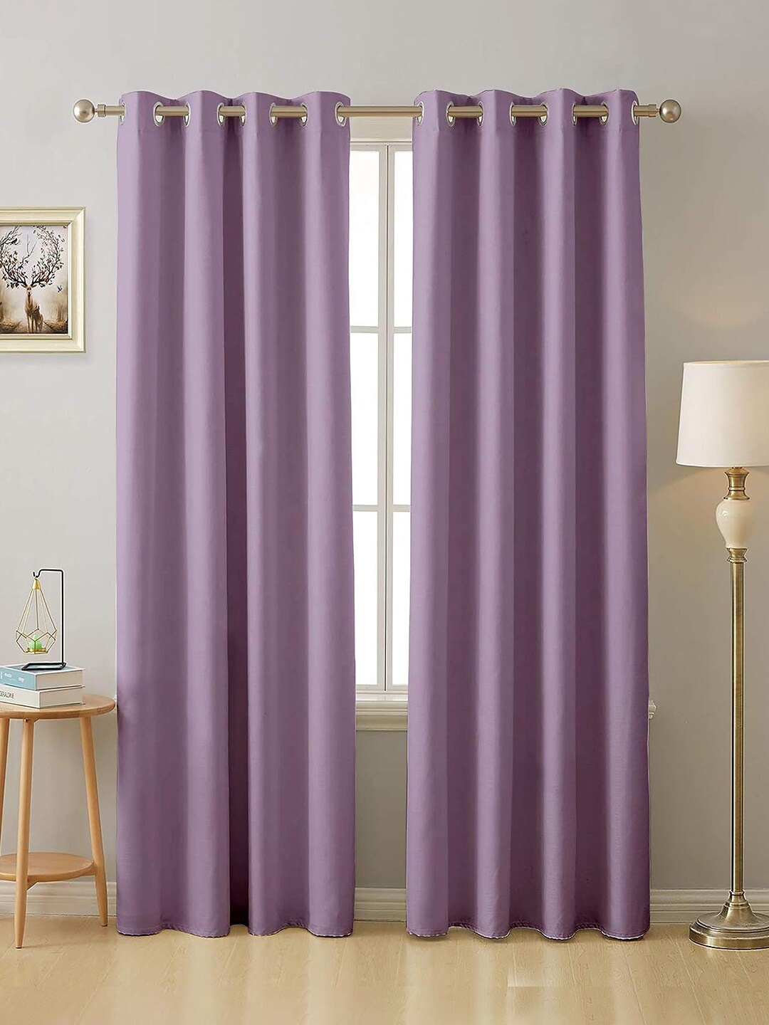 

Cloth Fusion Lavender 2 Pieces Room Darkening Blackout Long Door Curtains