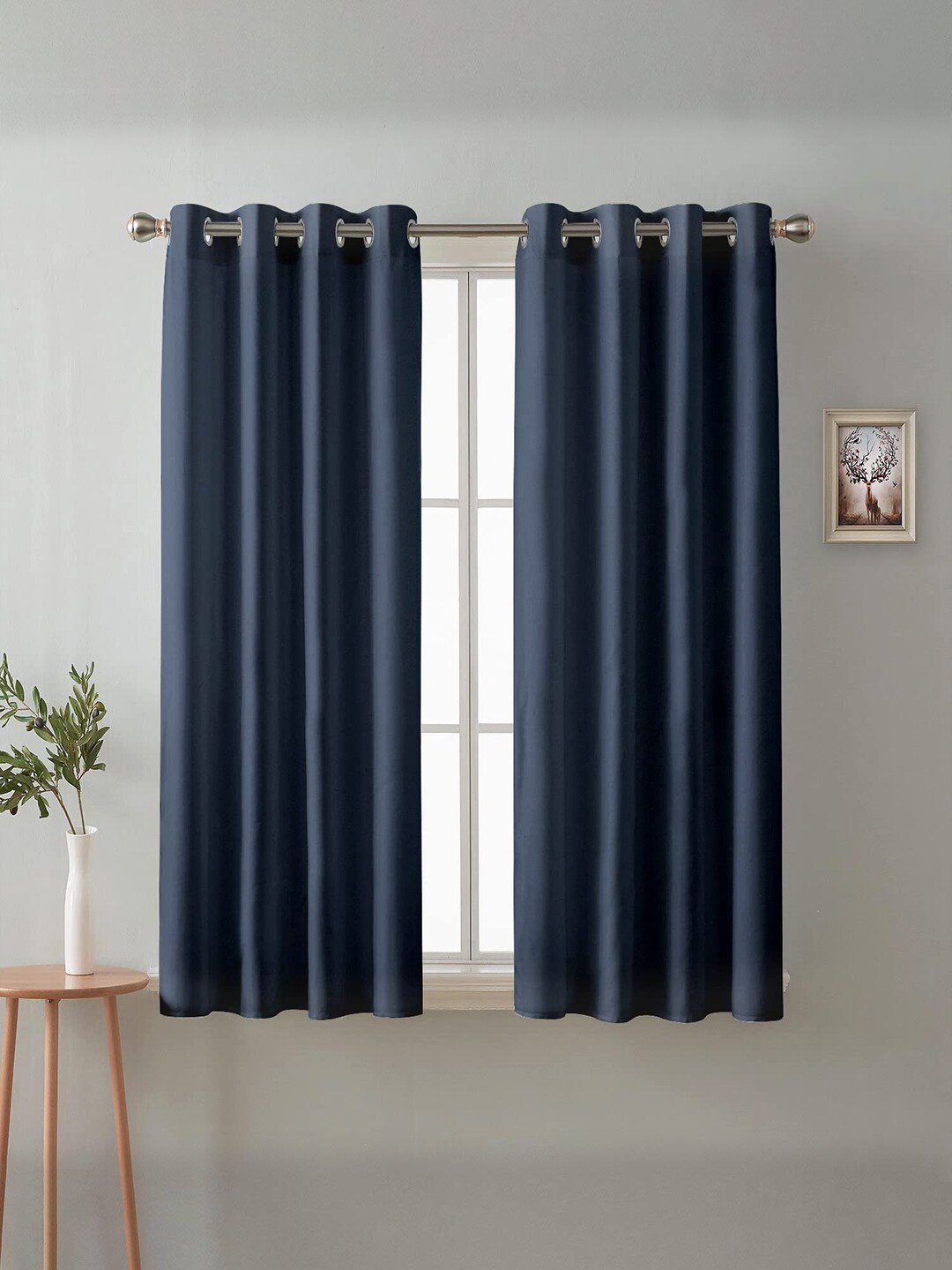 

Cloth Fusion Blue 2 Pieces Room Darkening Blackout Window Curtains