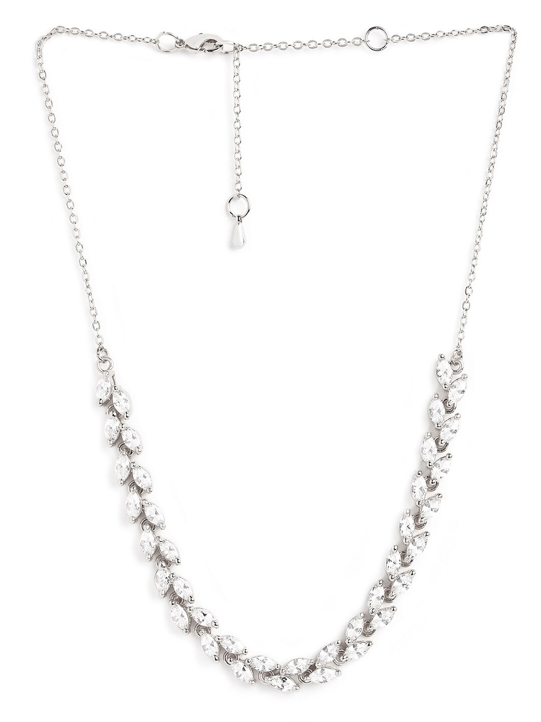 

MINUTIAE Silver-Plated Crystals Studded Necklace