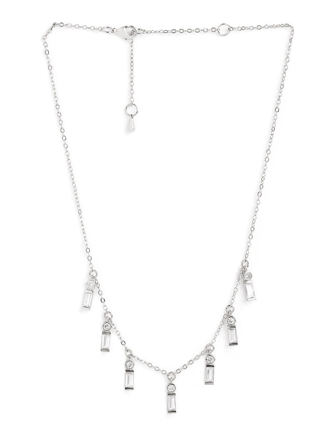 

MINUTIAE Silver-Plated Crystals Studded Necklace