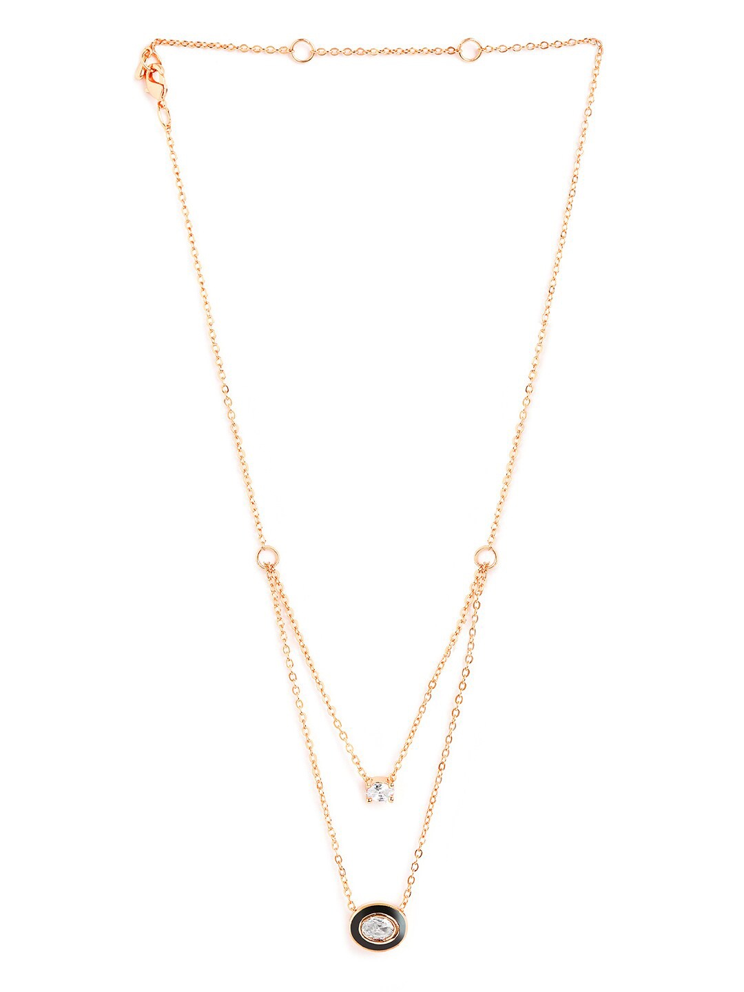 

MINUTIAE Rose Gold Plated Crystals Studded Necklace