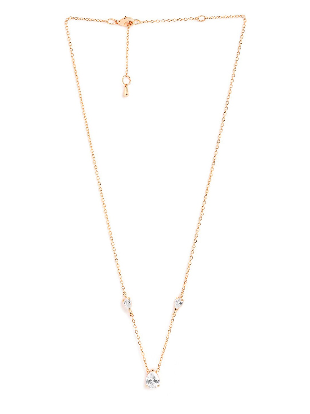 

MINUTIAE Rose Gold-Plated Crystals Studded Necklace