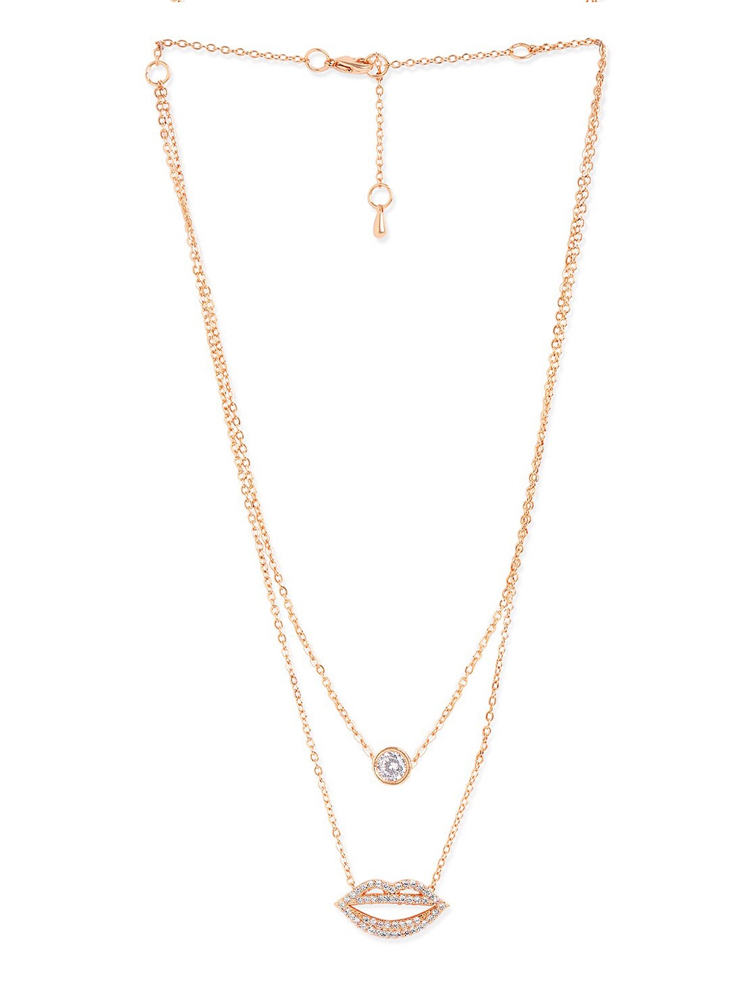 

MINUTIAE Rose Gold Plated Crystals Studded Necklace