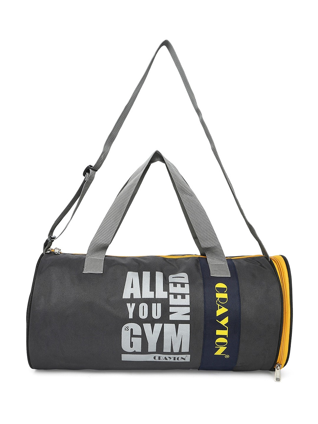 

CRAYTON Unisex Printed Water-Repellent Gym Duffel Bag, Grey