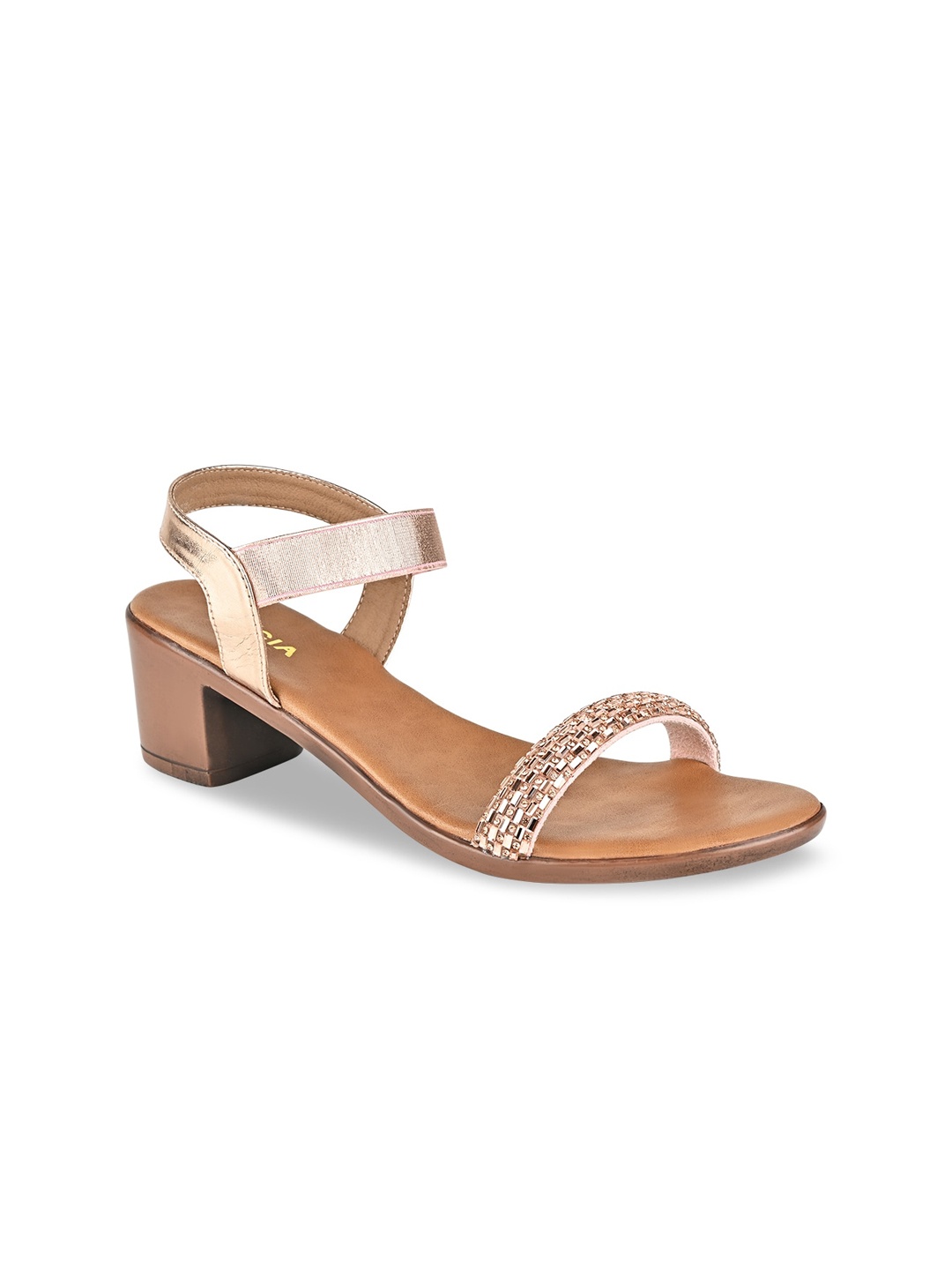 

Rocia Embellished Block Heels With Backstrap, Rose gold