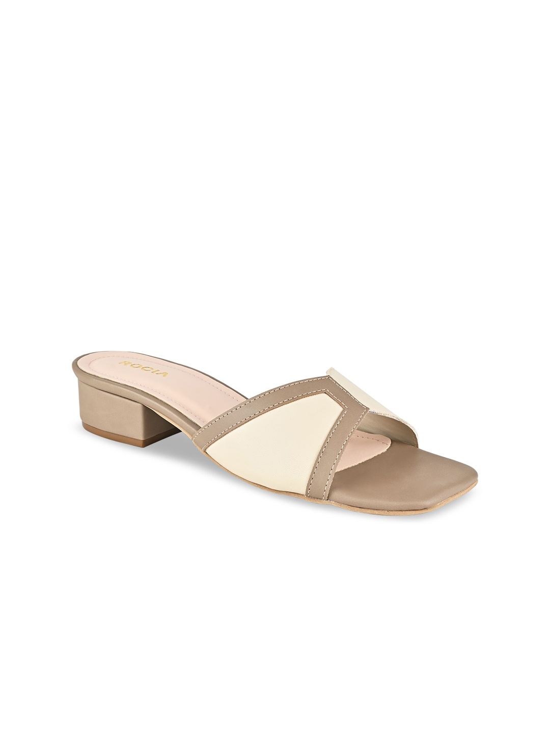 

Rocia Open Toe Block Heels, Beige