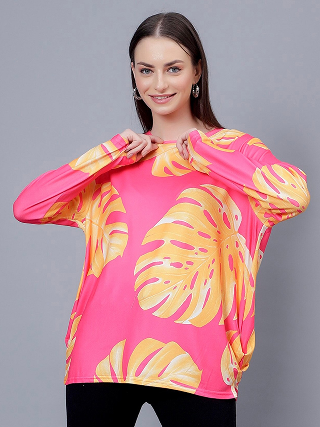 

Steele Print Georgette Top, Pink