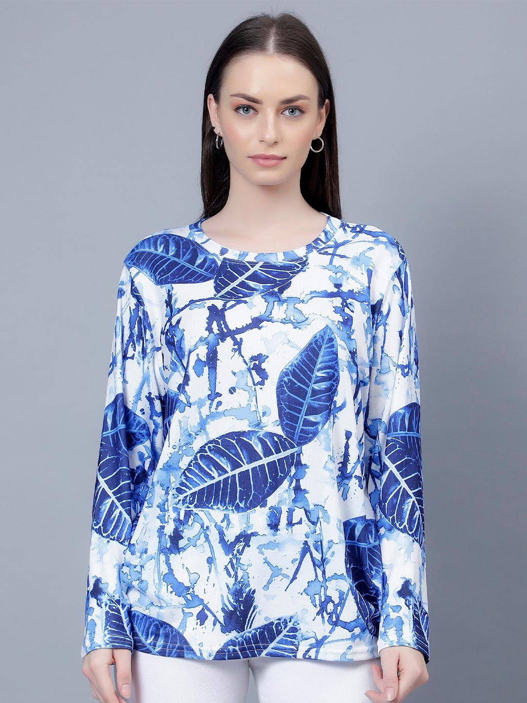 

Steele Floral Print Georgette Top, Blue