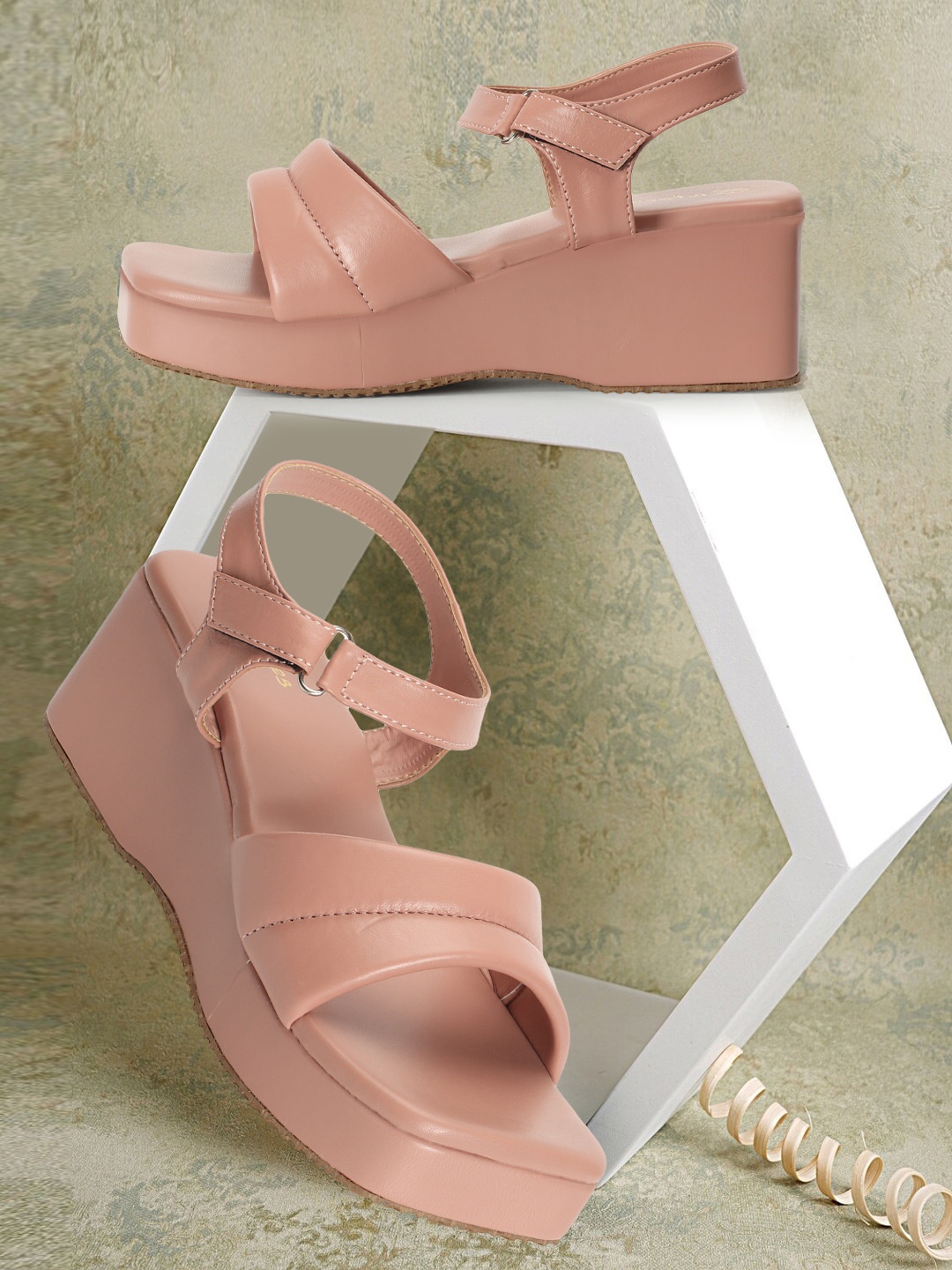 

Picktoes Wedge Heels With Backstrap, Pink