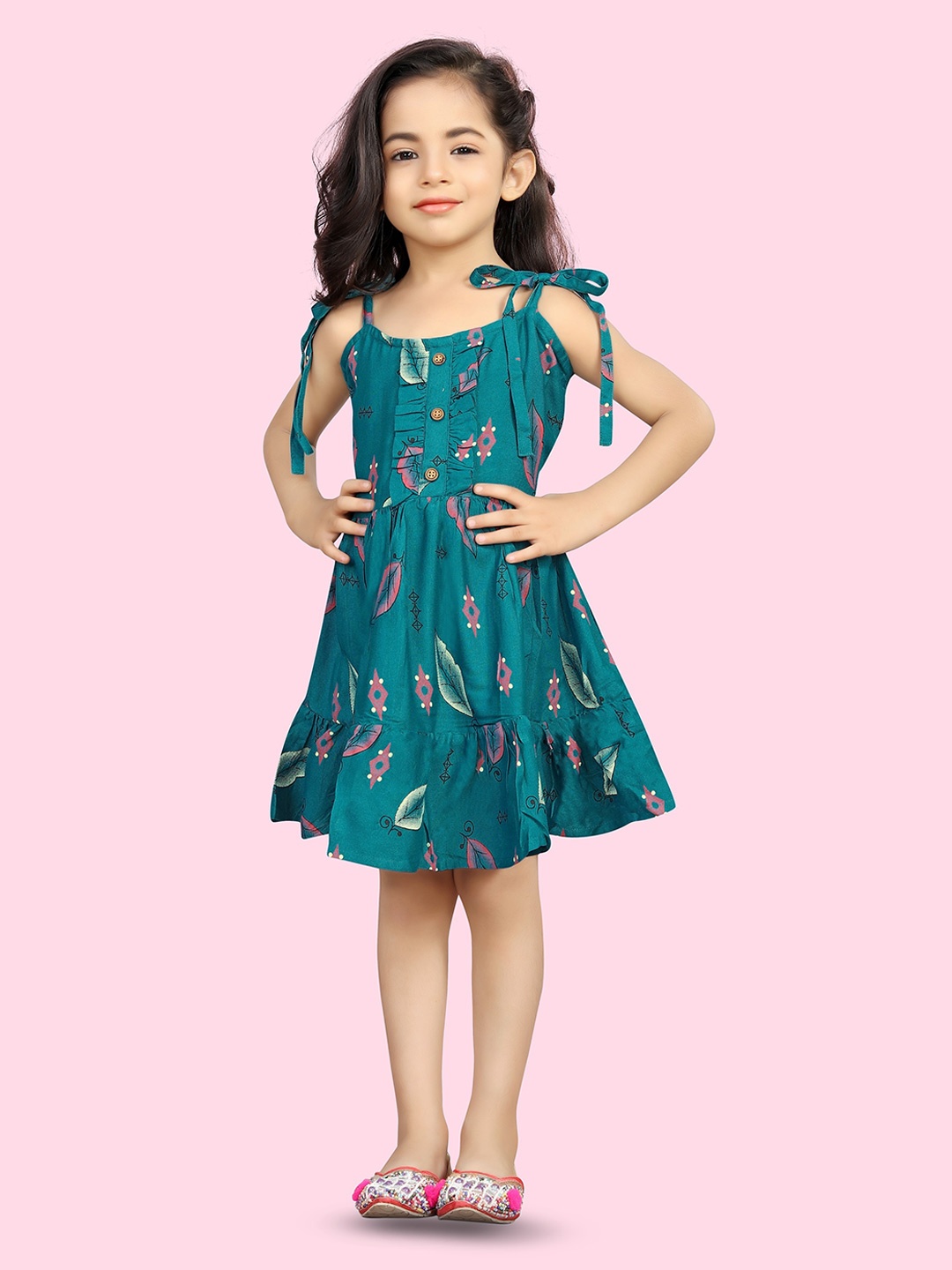 

BAESD Girls Floral Print Fit & Flare Dress, Blue