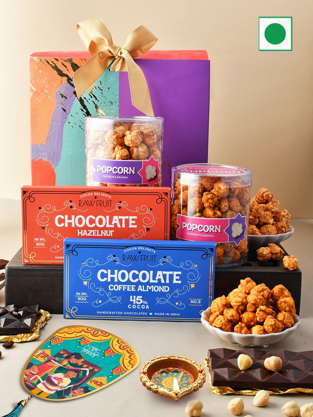 

RawFruit Popcorn & Chocolate Bar Assorted Diwali Gift Pack, Purple