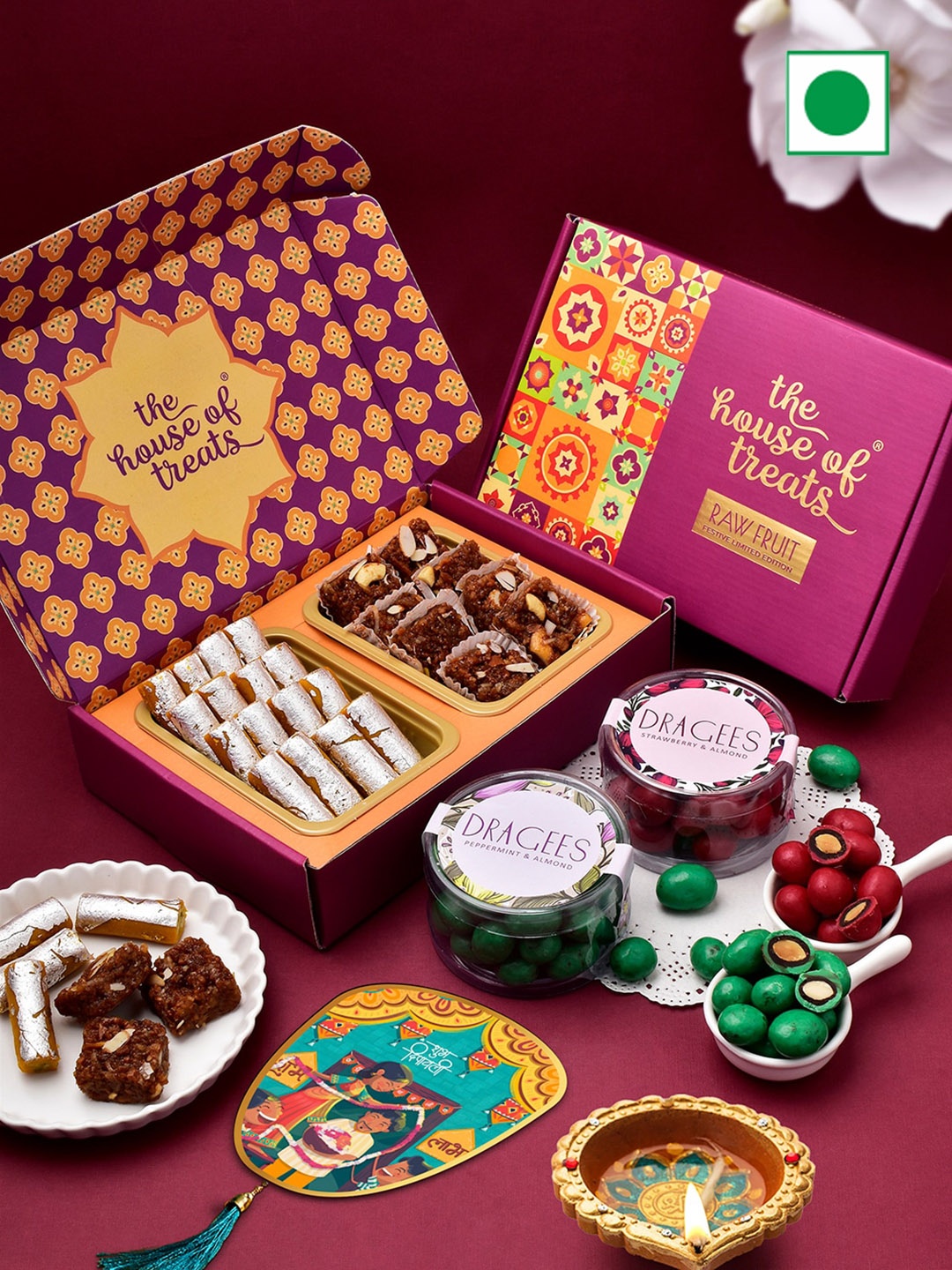 

RawFruit Assorted Diwali Sweets Gift With Dragees