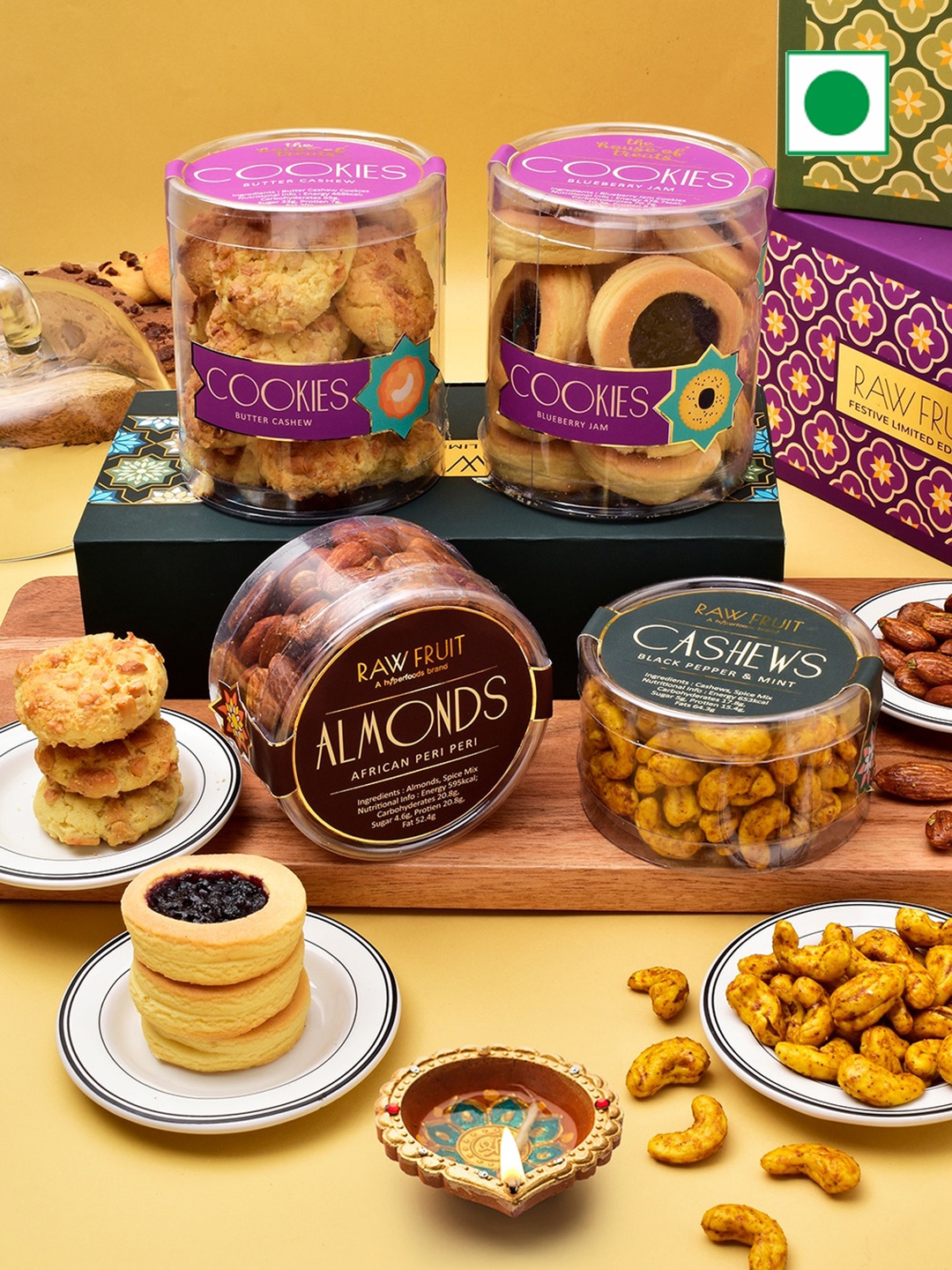 

RawFruit Diwali Gift DryFruit & Cookies Combo, Assorted