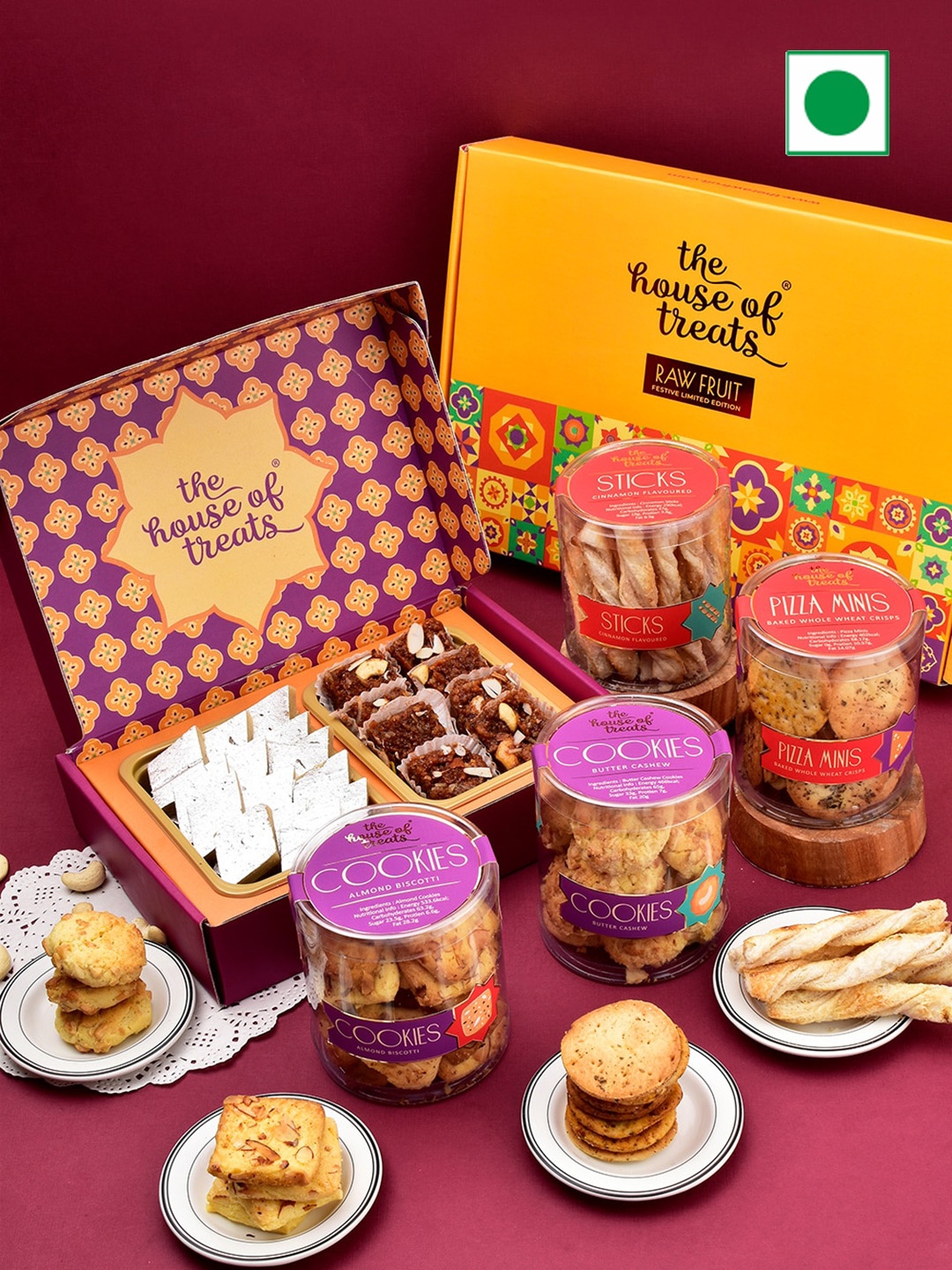 

RawFruit Set Of 6 Sweets & Snacks With Cookies Assorted Diwali Gift Pack
