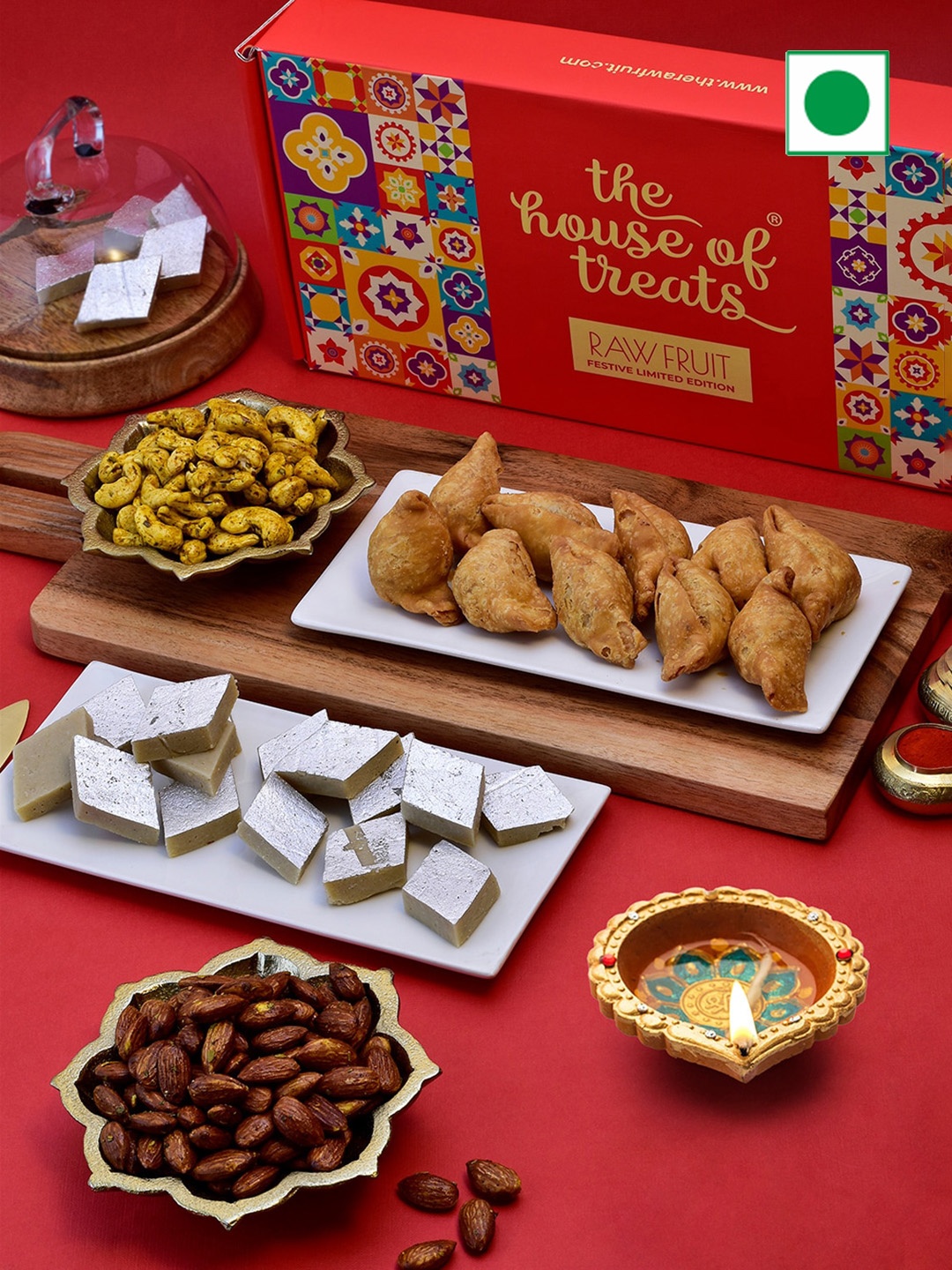 

RawFruit Sweets Roasted Dryfruit KajuKatli Diwali Gift Pack, Purple