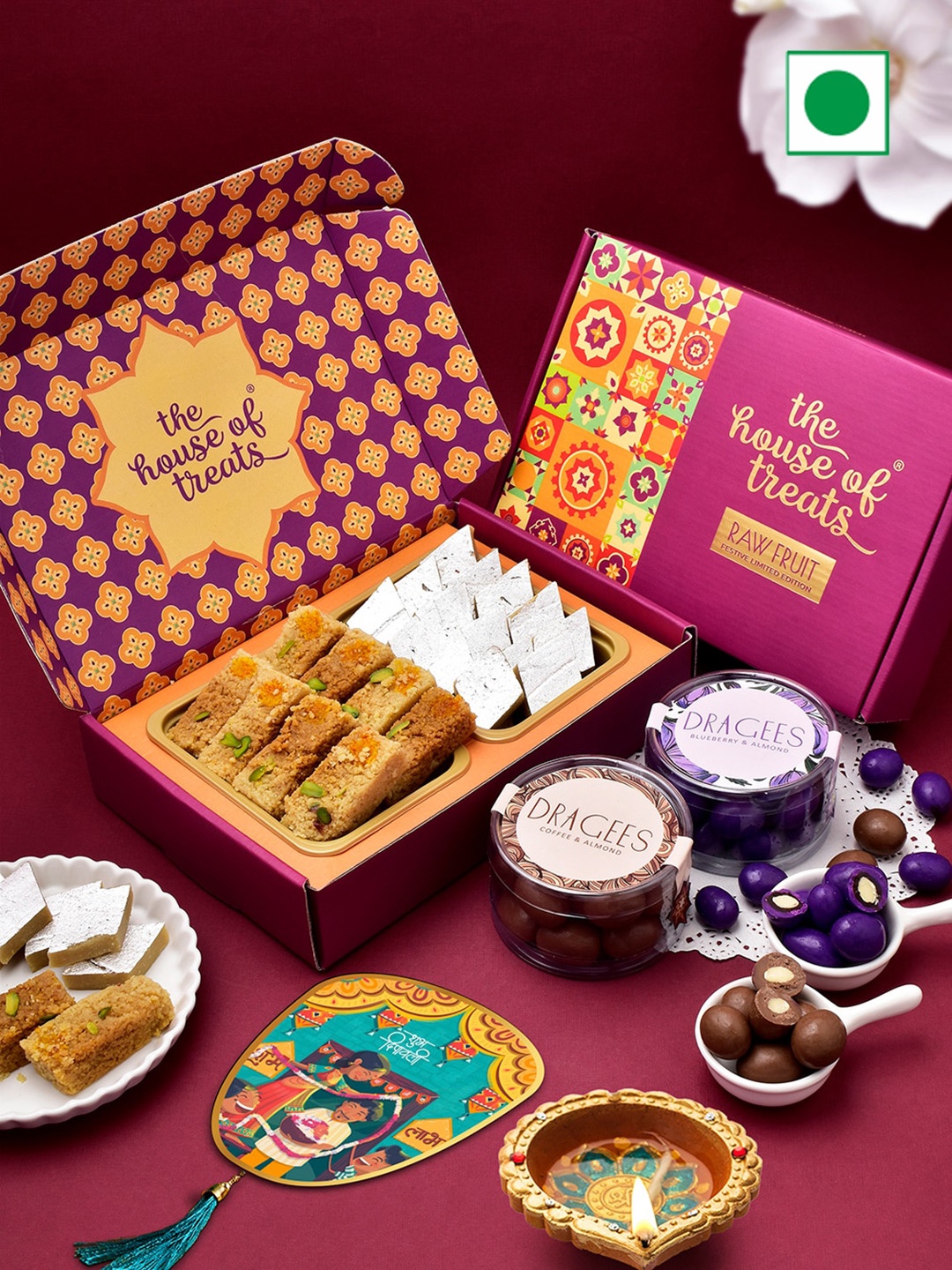

RawFruit Diwali Gift Dragees and Sweets, Purple