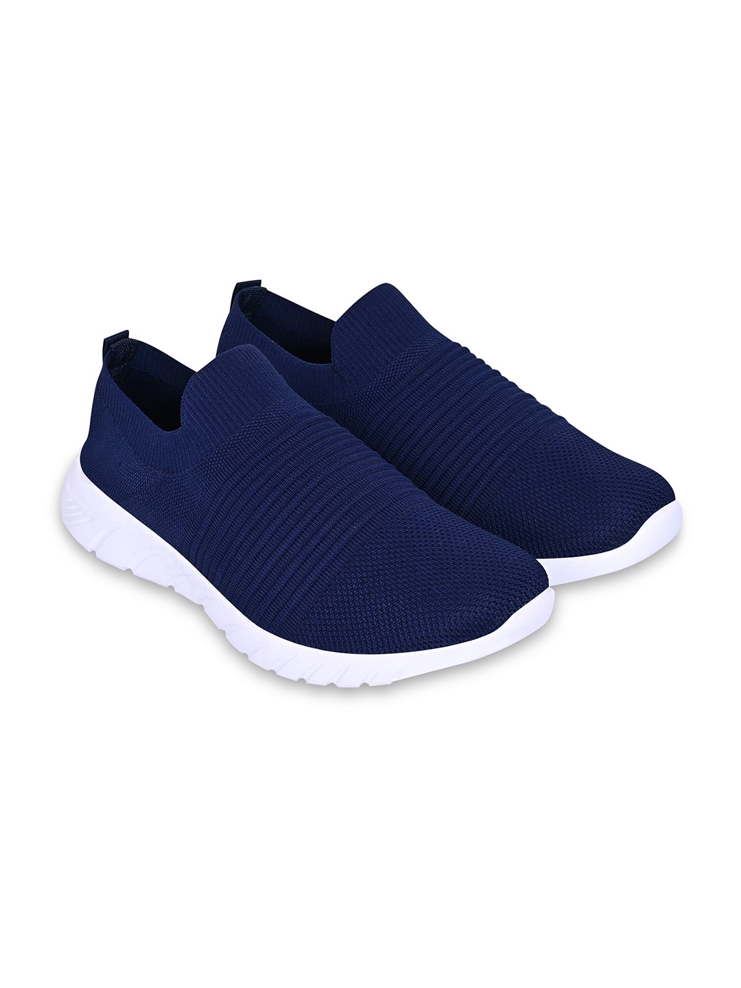 

TPENT Men Textured Slip-On Sneakers, Navy blue