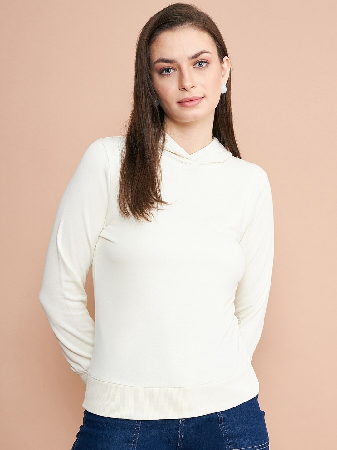 

98 Degree North Hooded Cotton Sweatshirt, White