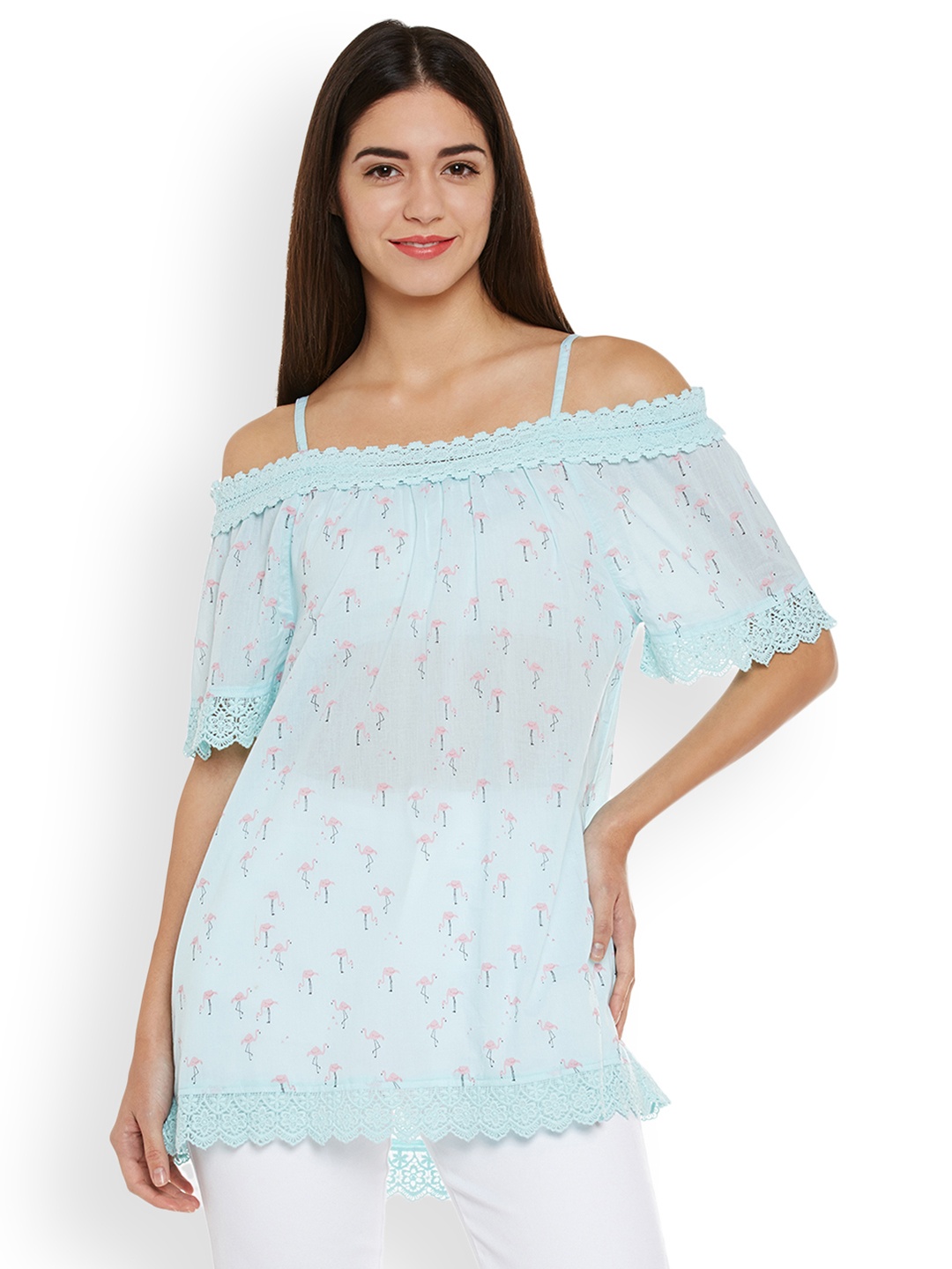 

Oxolloxo Women Blue Printed Top