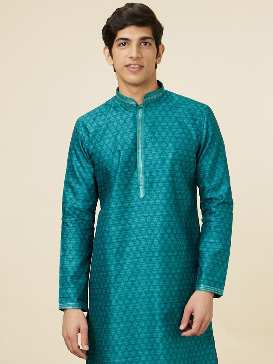 

Manyavar Ethnic Motifs Printed Regular Kurta With Pyjamas, Green