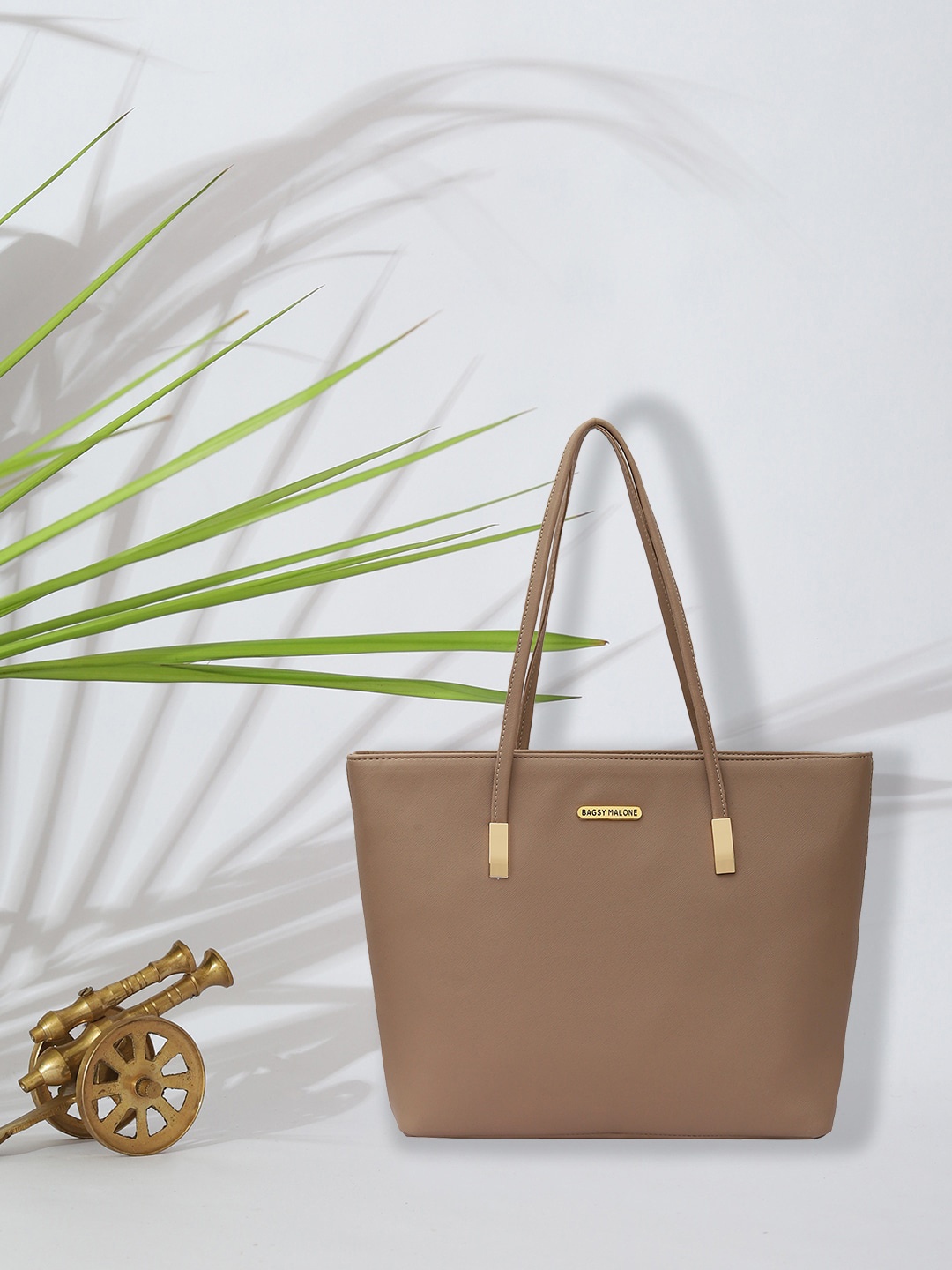 

Bagsy Malone PU Structured Shoulder Bag, Beige