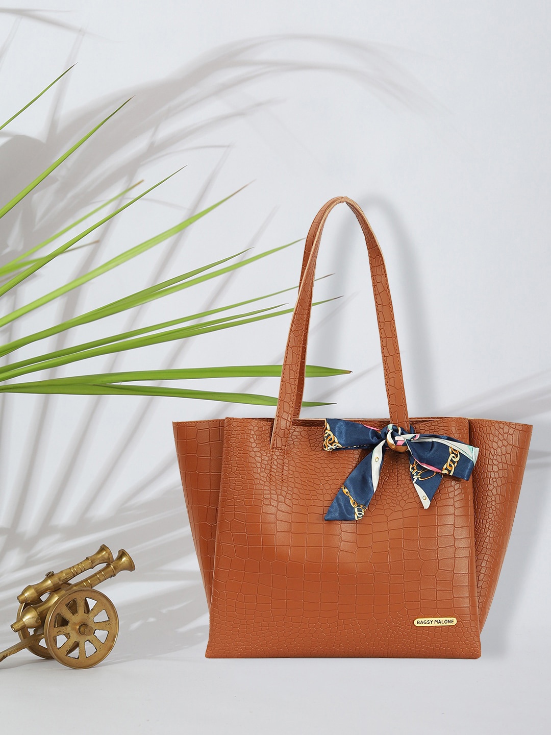 

Bagsy Malone Textured PU Shopper Tote Bag, Tan