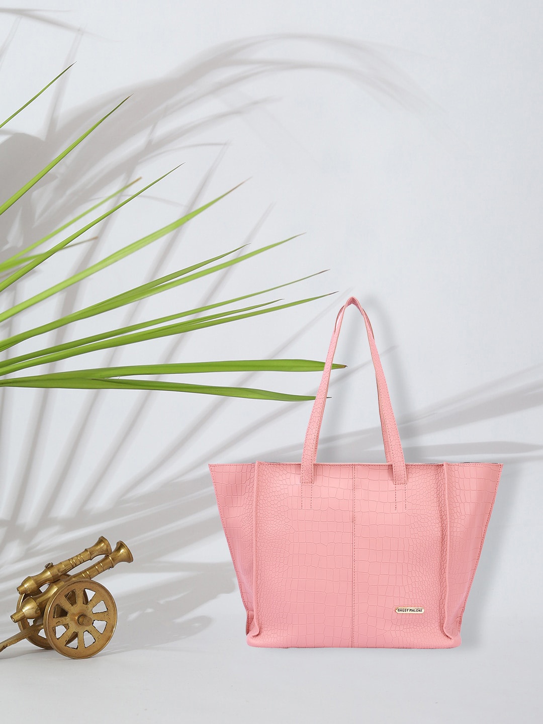 

Bagsy Malone Textured Oversized Structured Tote Bag, Pink