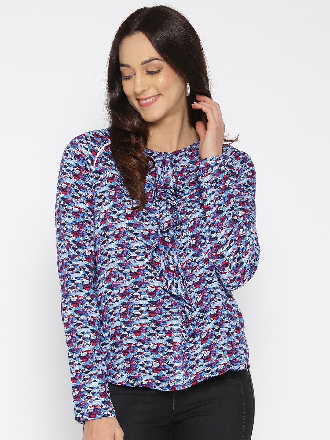 

Annabelle by Pantaloons Women Blue Printed Top