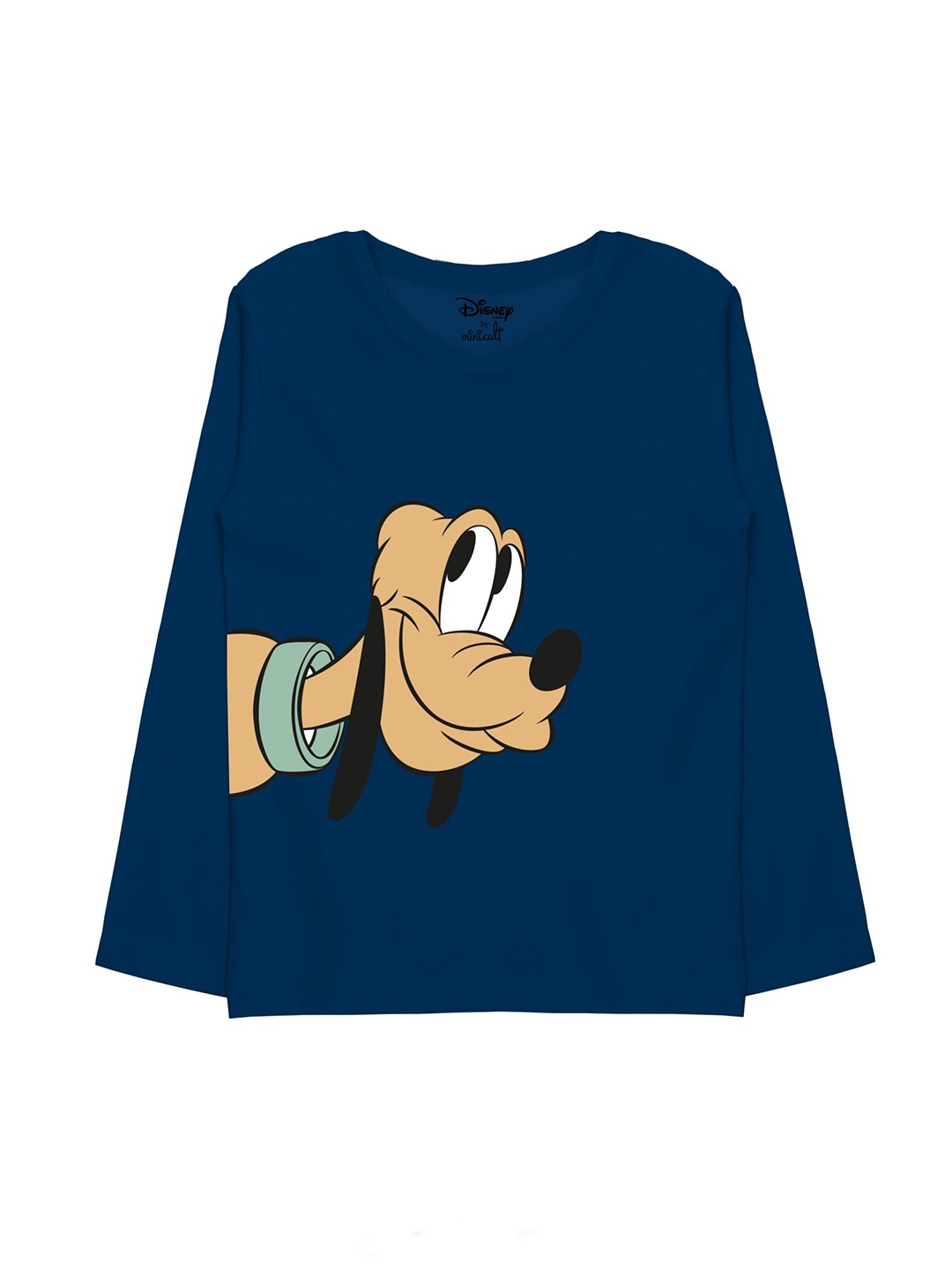 

Minicult Boys Graphic Goofy Printed Round Neck Cotton Casual T-shirt, Navy blue