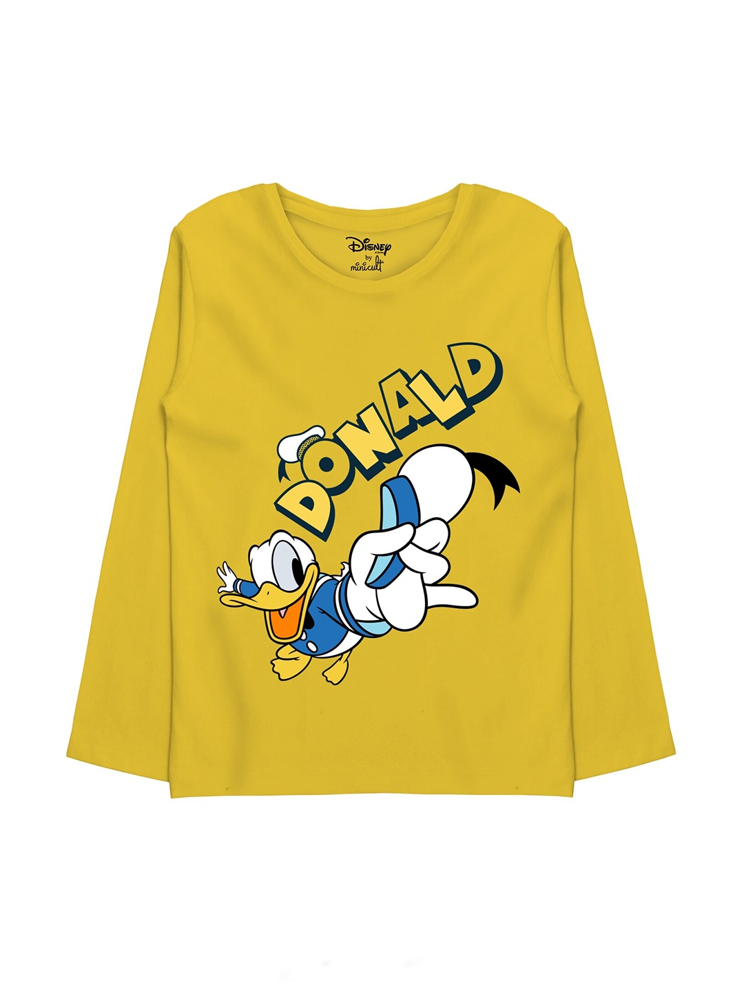 

Minicult Boys Graphic Donald Duck Printed Round Neck Cotton Casual T-shirt, Yellow