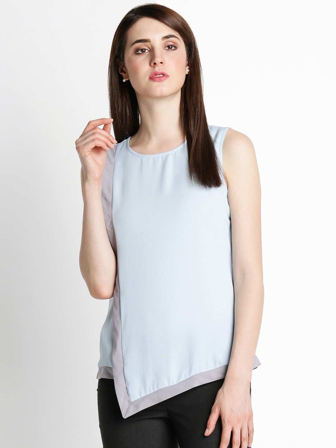 

Annabelle by Pantaloons Women Blue Solid Top