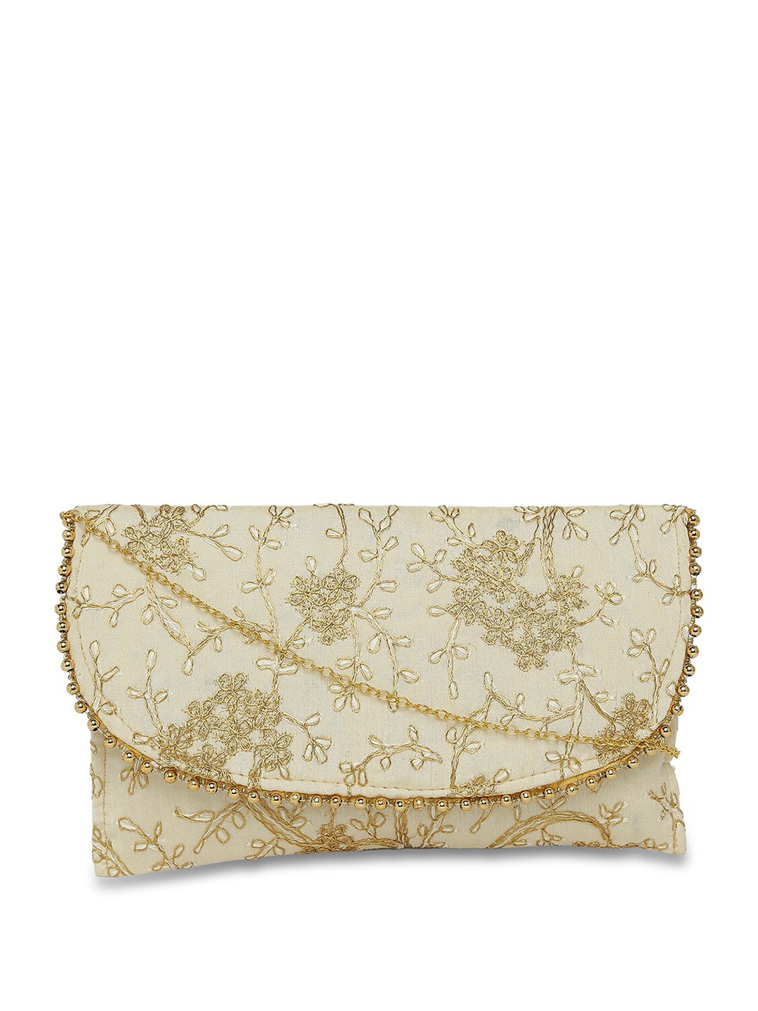 

CRAYTON Floral Embroidered Purse Clutch, Gold