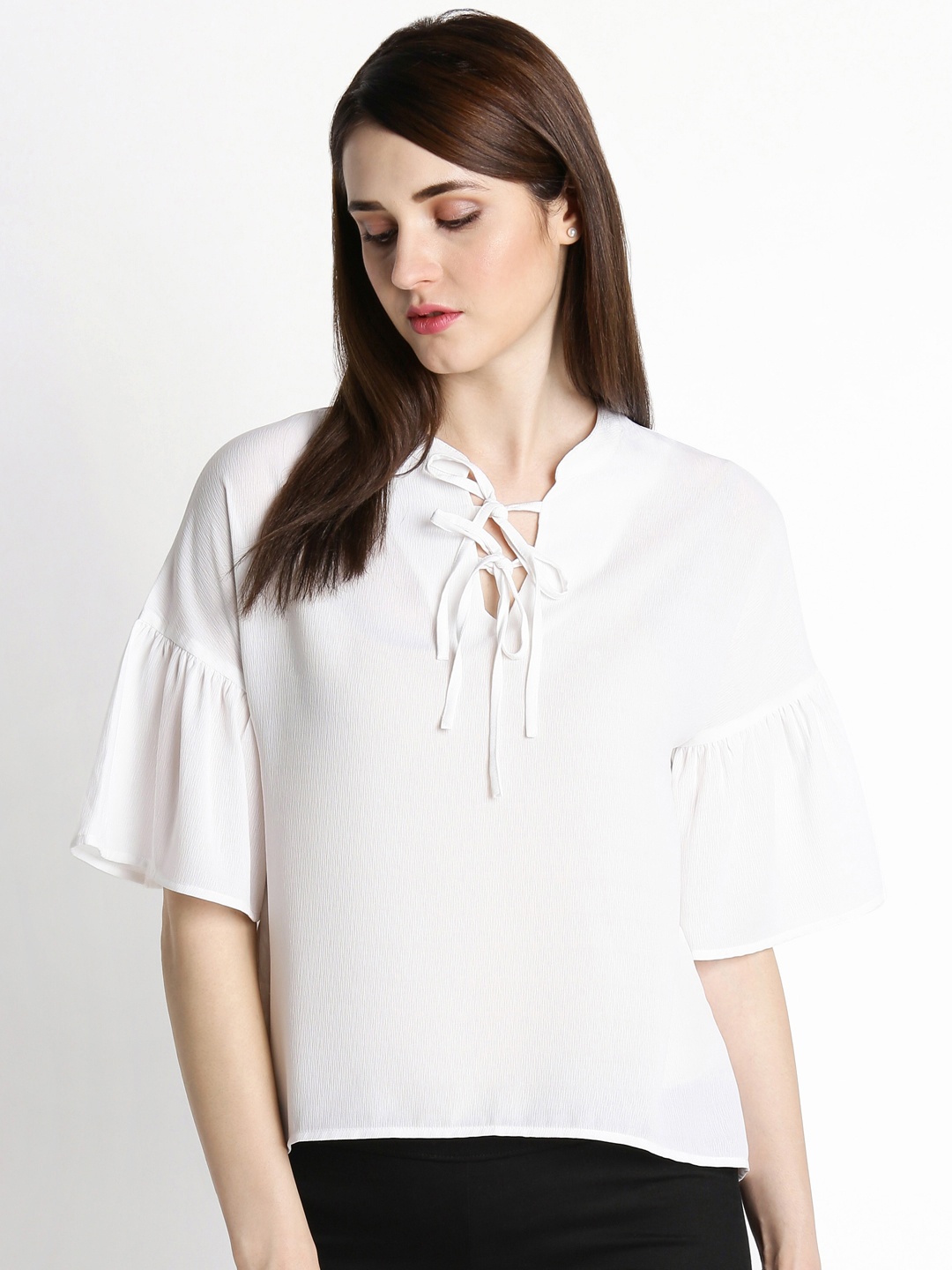 

Annabelle by Pantaloons Women White Solid Top