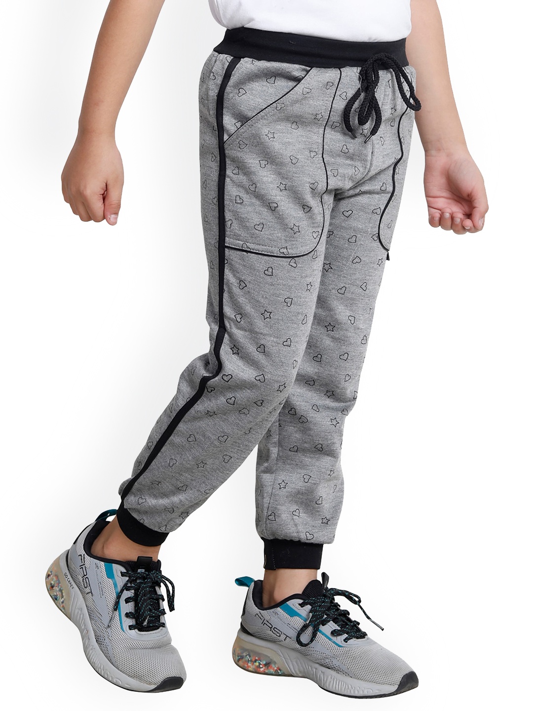 

IndiWeaves Boys Conversational Printed Fleece Joggers, Grey