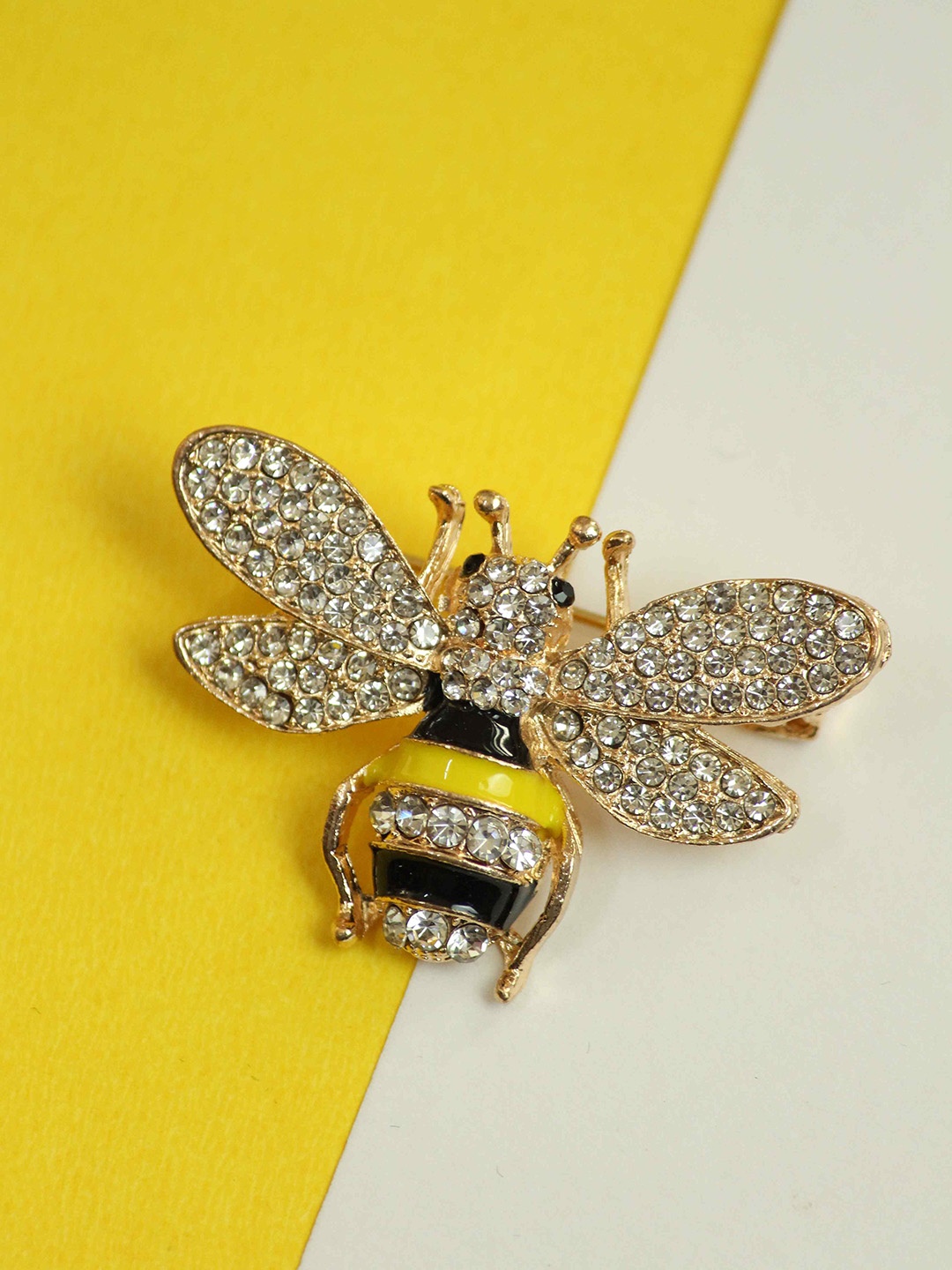 

Tossido Stone-Studded Honeybee Brooch, Yellow