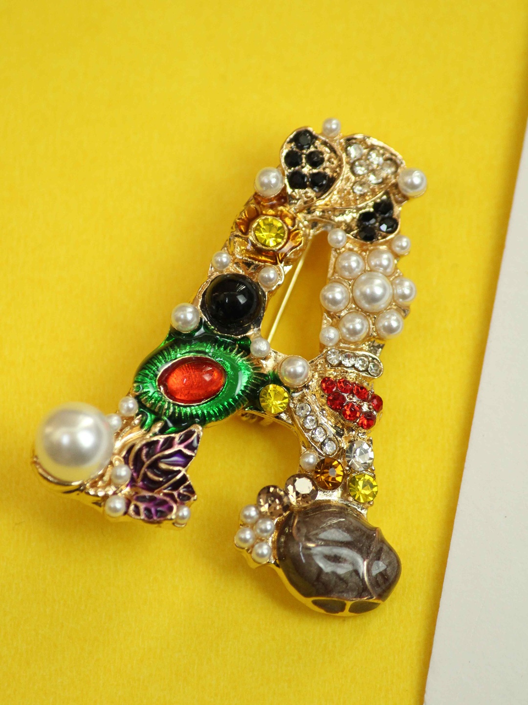 

Tossido Multicolor Alphabet A Brooch, Multi