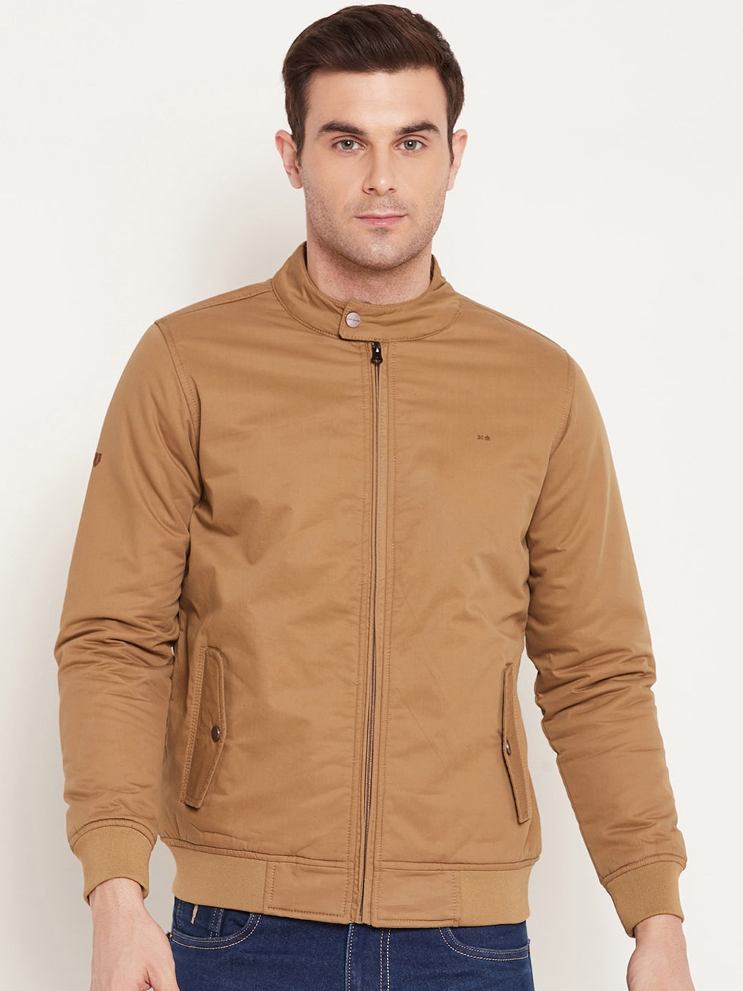 

Okane Stand Collar Outdoor Bomber Jacket, Khaki
