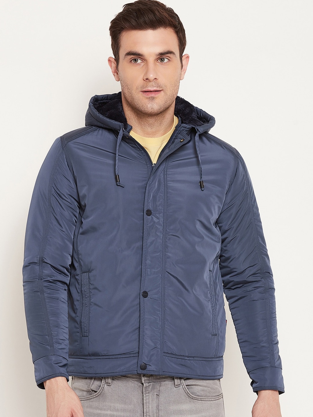 

Okane Hooded Lightweight Bomber Jacket, Navy blue