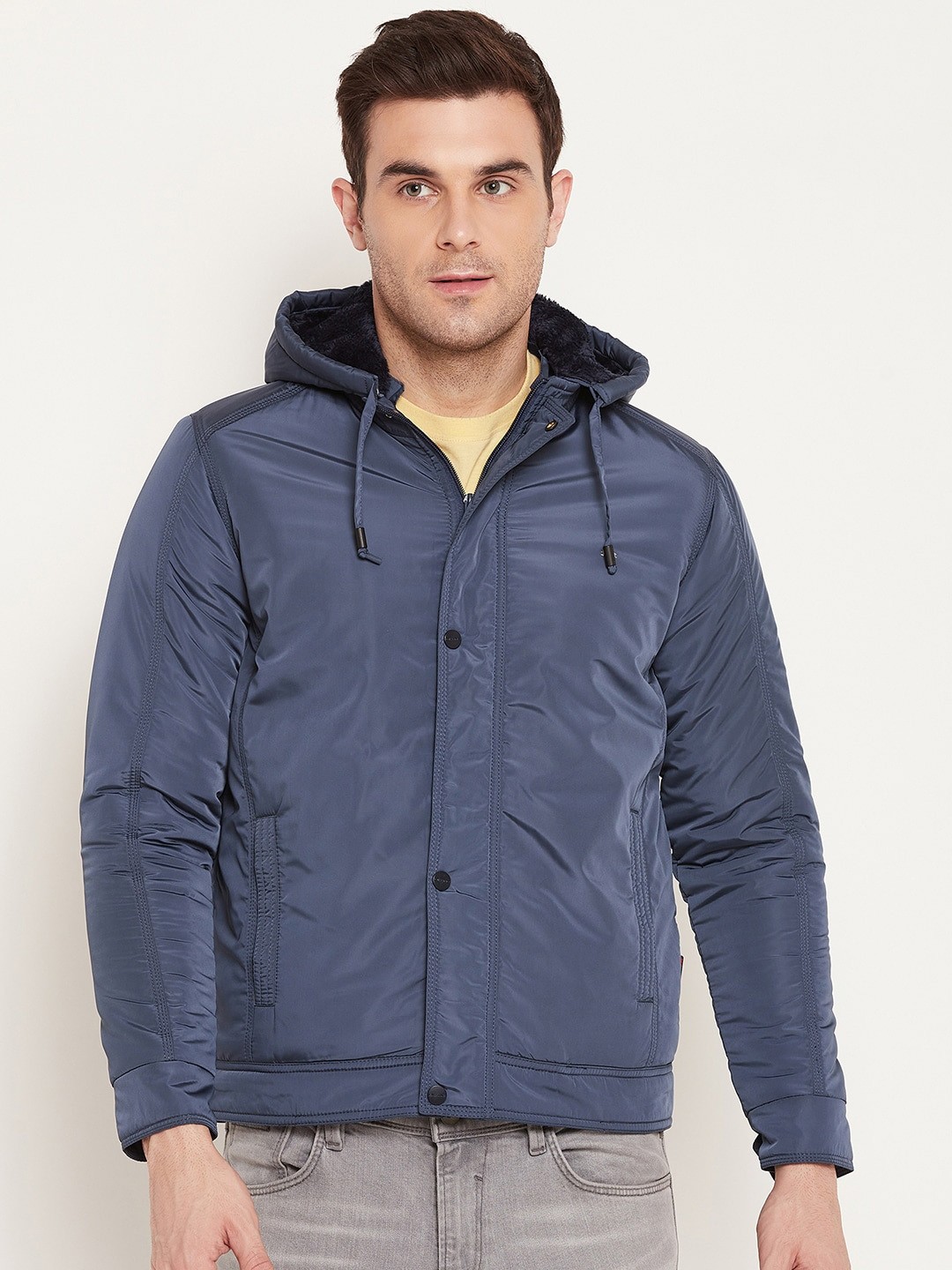 

Okane Hooded Long Sleeves Cotton Padded Jacket, Navy blue