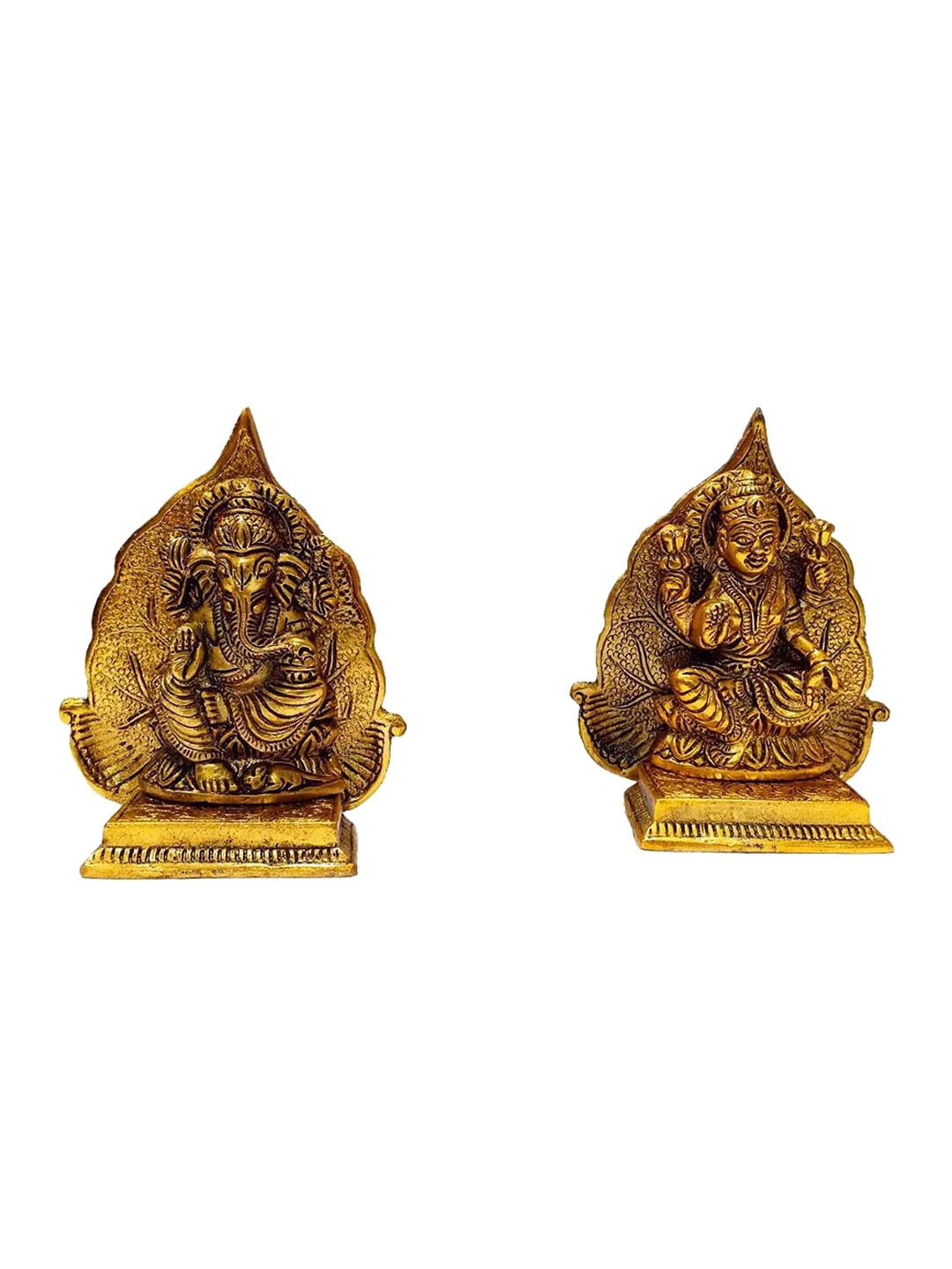 

CraftVatika Brown Textured Ganesha Metal Idol Showpiece