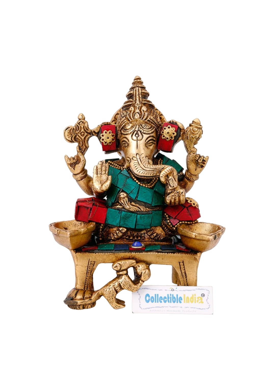 

CraftVatika Gold Ganesh Idol Showpiece