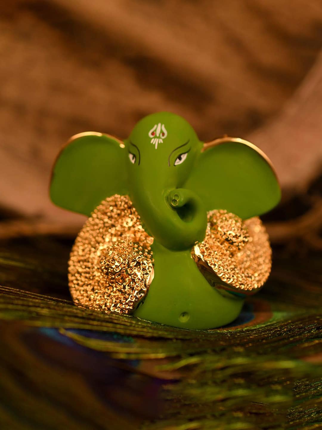 

CraftVatika Green Ganesha Idol Showpiece