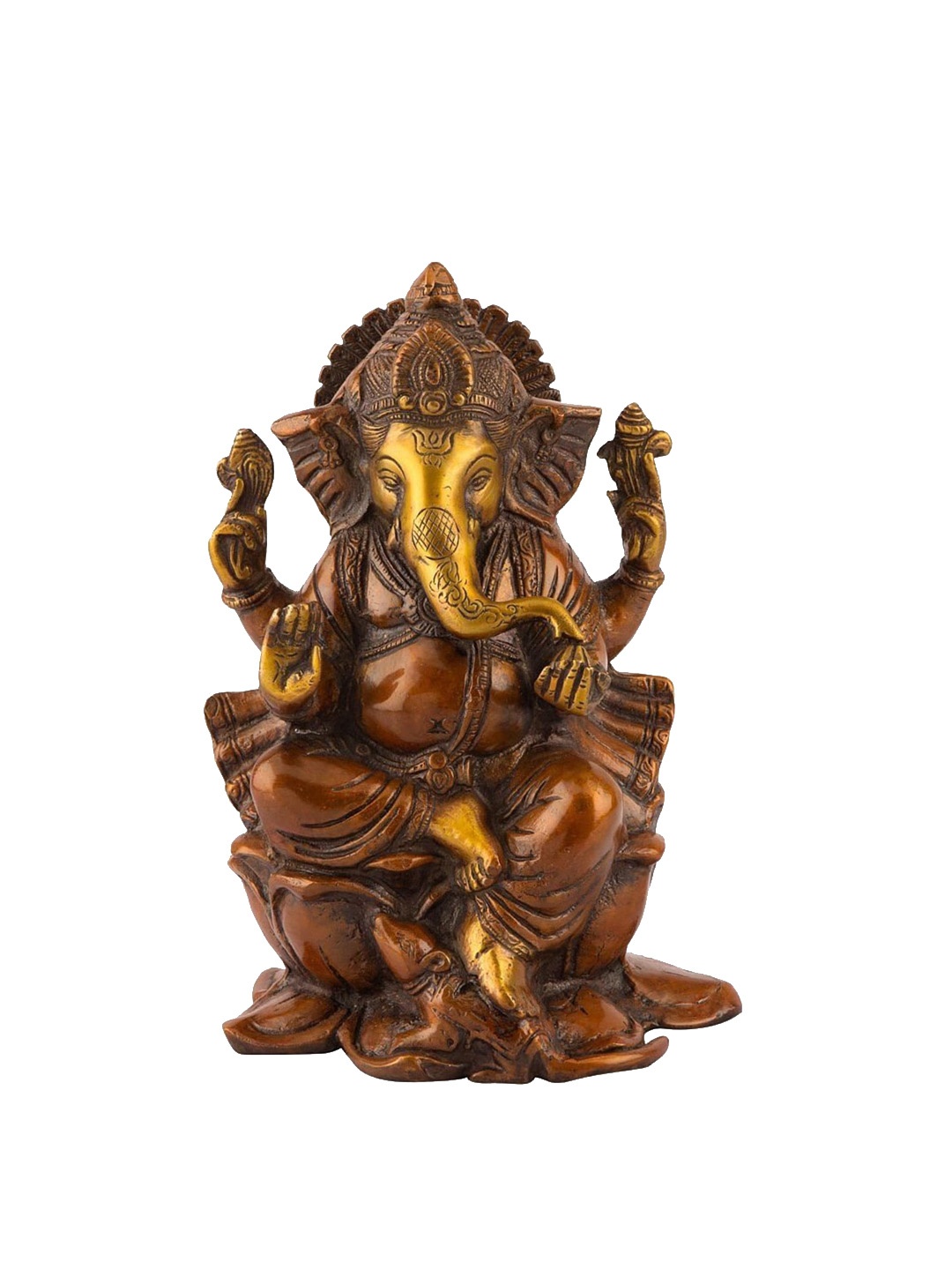 

CraftVatika Brown & Golden Shiva Family Lord Ganesh Idol Brass Showpiece