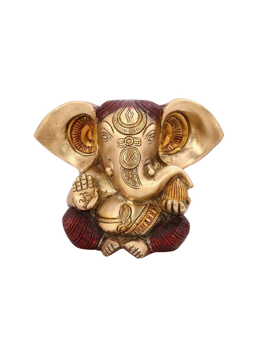 

CraftVatika Gold Plated Maroon Ganesh Statue Showpiece