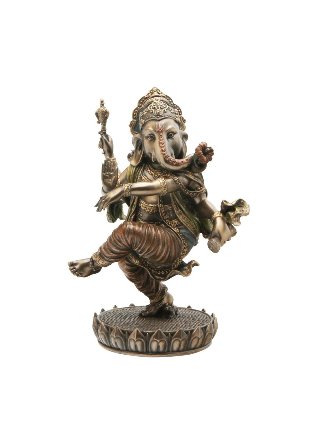 

CraftVatika Gold-Toned Ganesha Brass Idol Showpiece